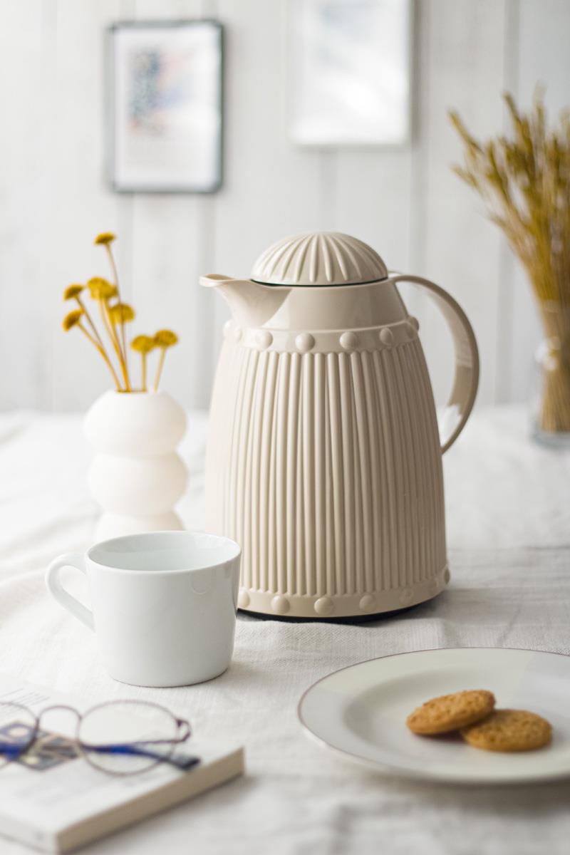 1 LT Isı Yalıtımlı Çay Ve Soğuk Su Termosu Sütlü Kahve (12 Saat Sıcak Tutar& İçi Camdır)