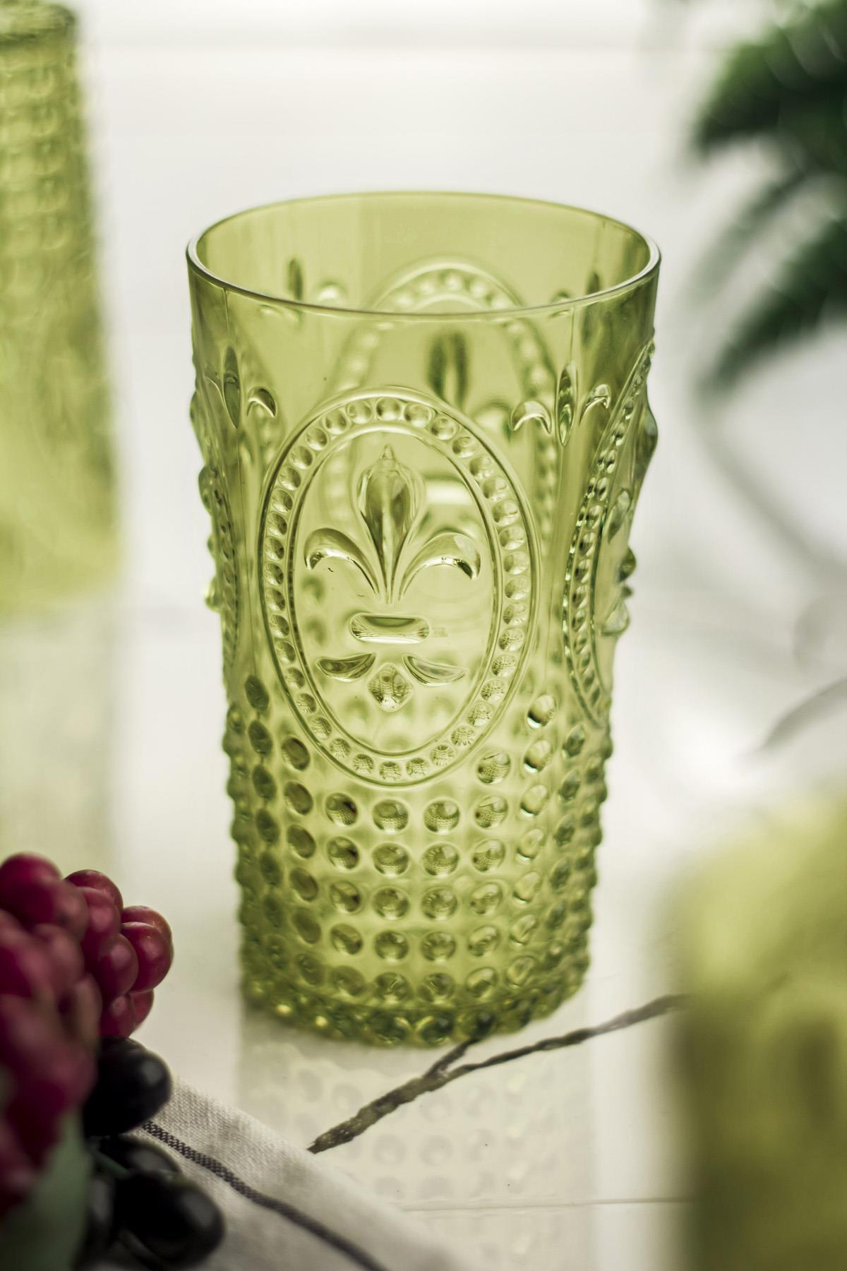 Akrilik Koyu Yeşil Tekli Uzun Bardak & Su Meşrubat Bardağı 750 ml ( Büyük Boy & Cam Değildir )