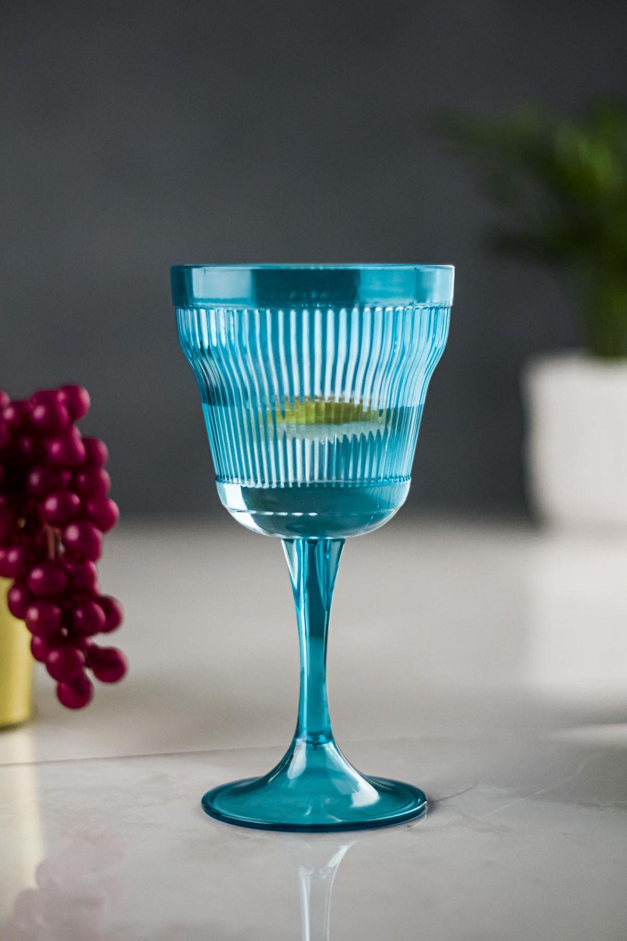 Akrilik Aquamarin Tekli Kadeh & Su Meşrubat Kahve Yanı Bardağı 300 ml ( Cam Değildir )