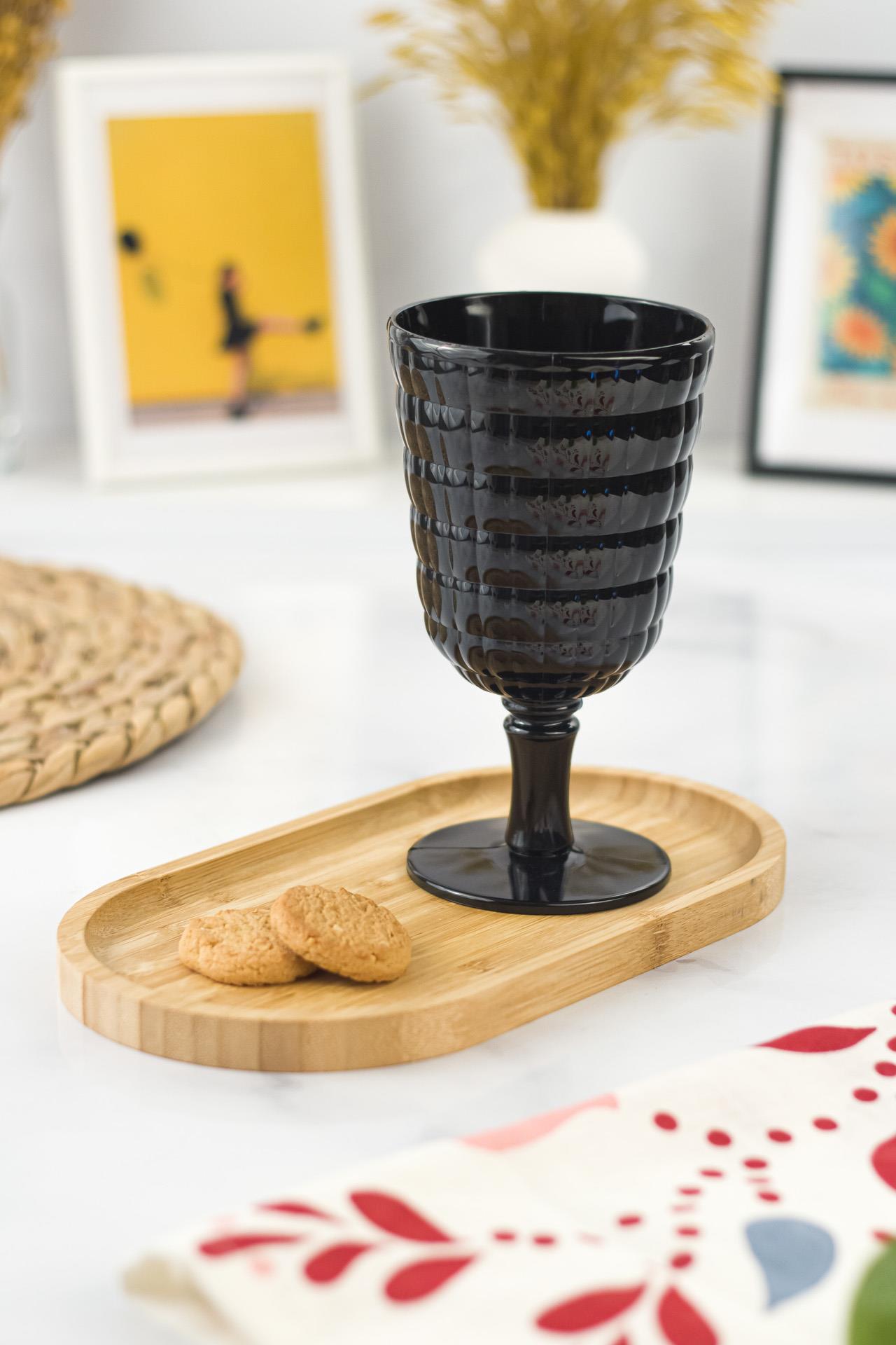 Allegra Siyah Kadeh Bardak - 450 ml Tekli Akrilik Malzeme - Cam Değildir Kırılmaya Dayanıklı