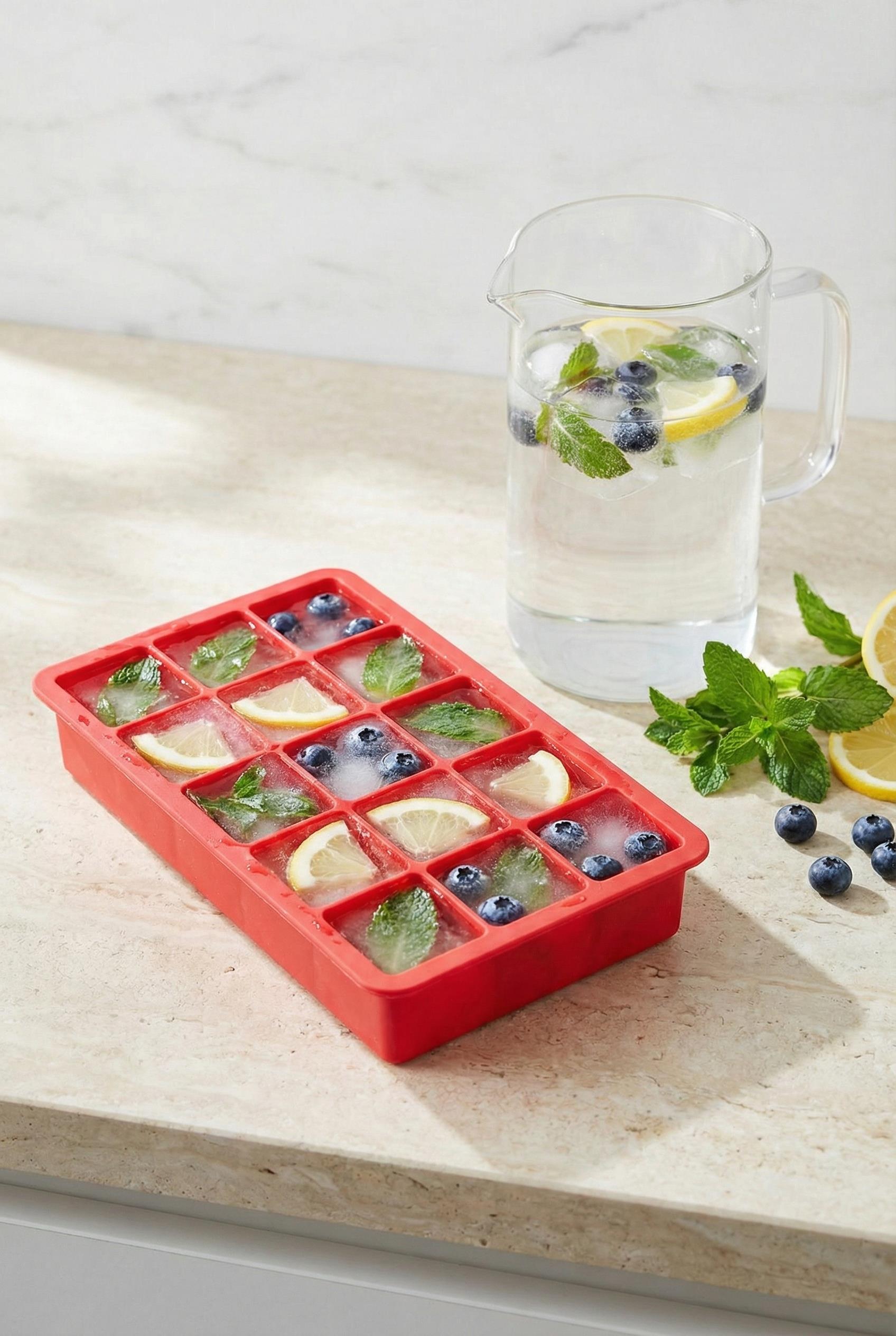 15 Hazneli Silikon Buz Kalıbı & Çok Amaçlı Buzluk Ve Dondurucu Organizeri 12x19 cm