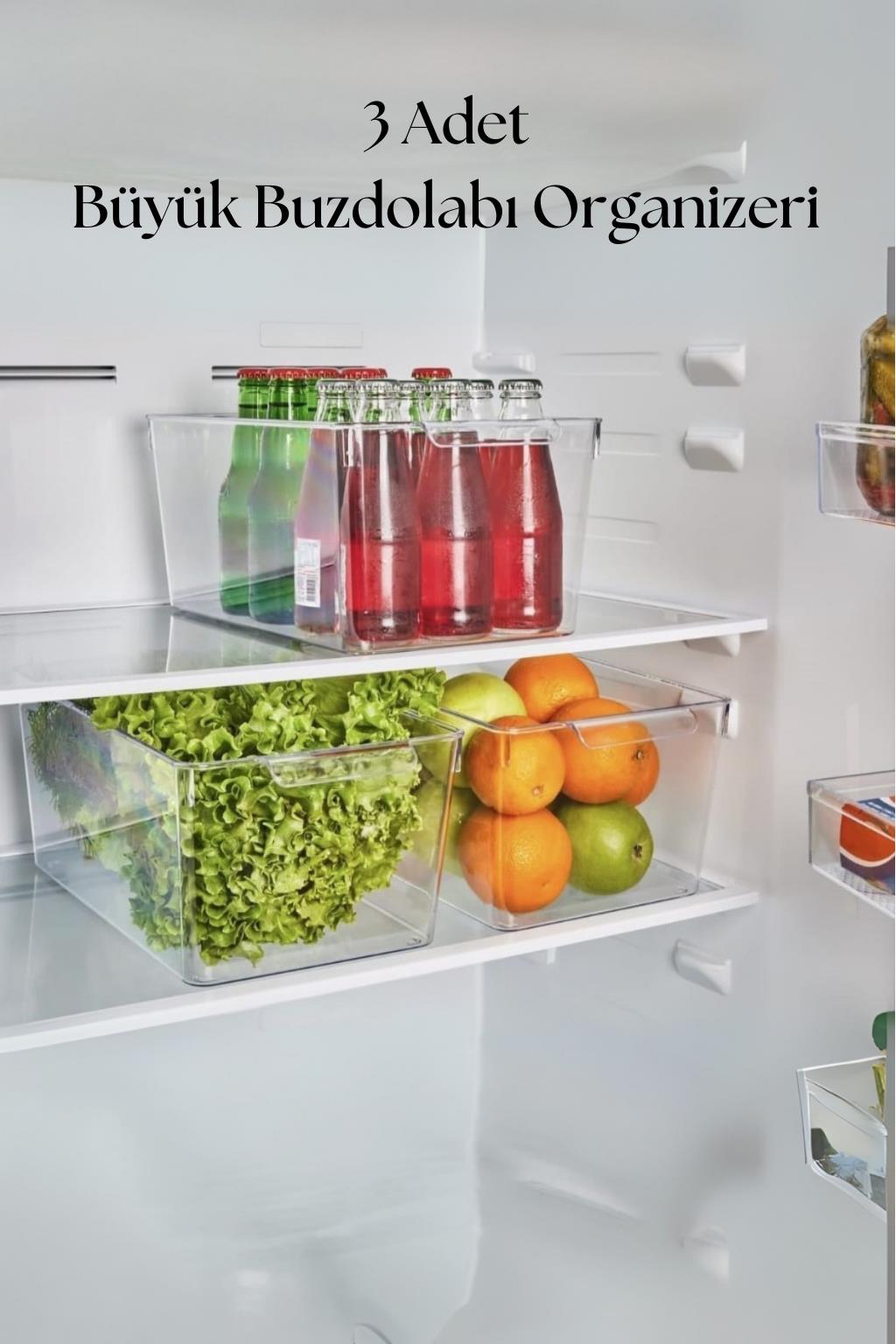 3 Lü Buzdolabı Organizeri & Buzdolabı Düzenleyici 6 lt