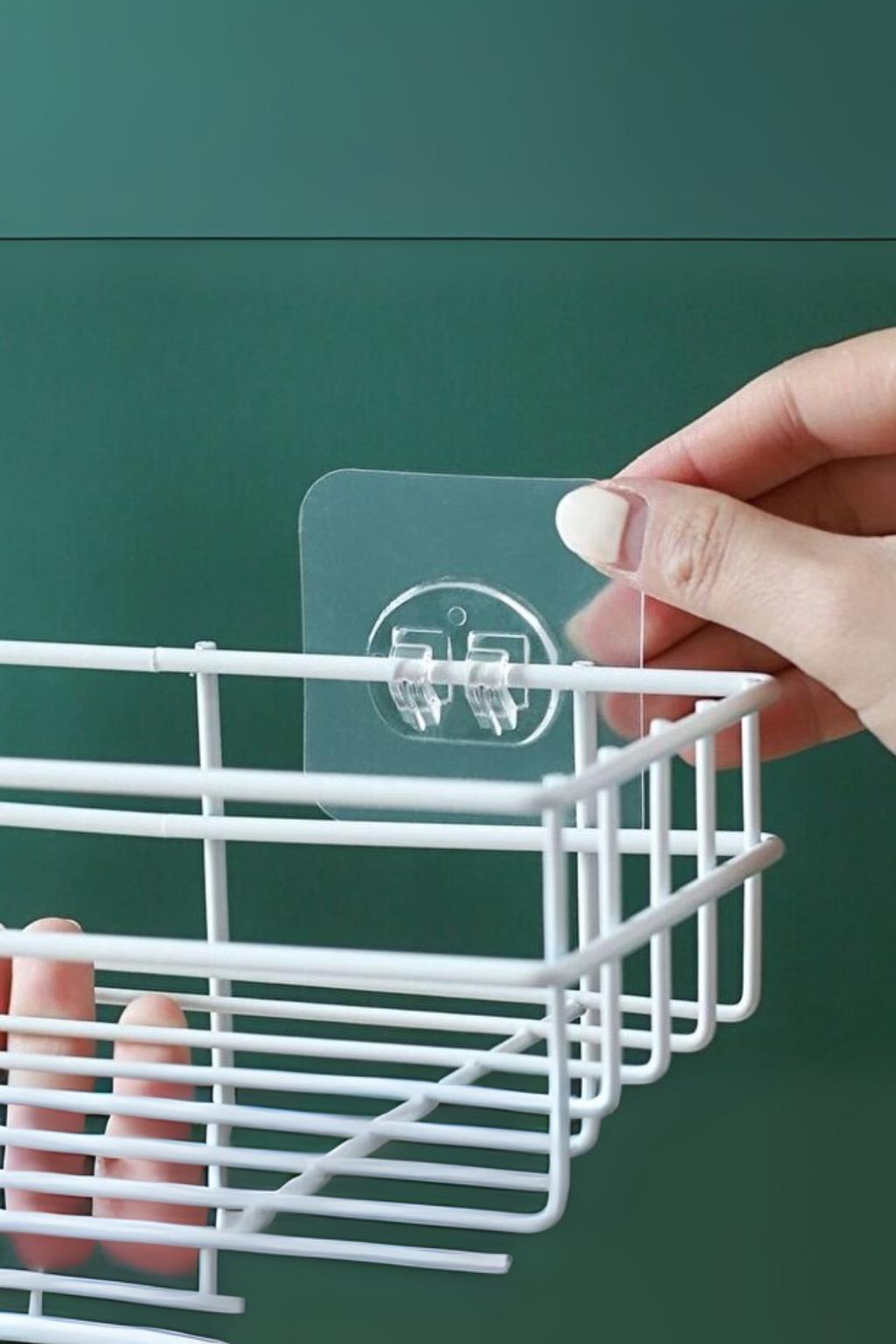 6’lı Yapışkanlı Çift Kancalı Askı Seti Şeffaf