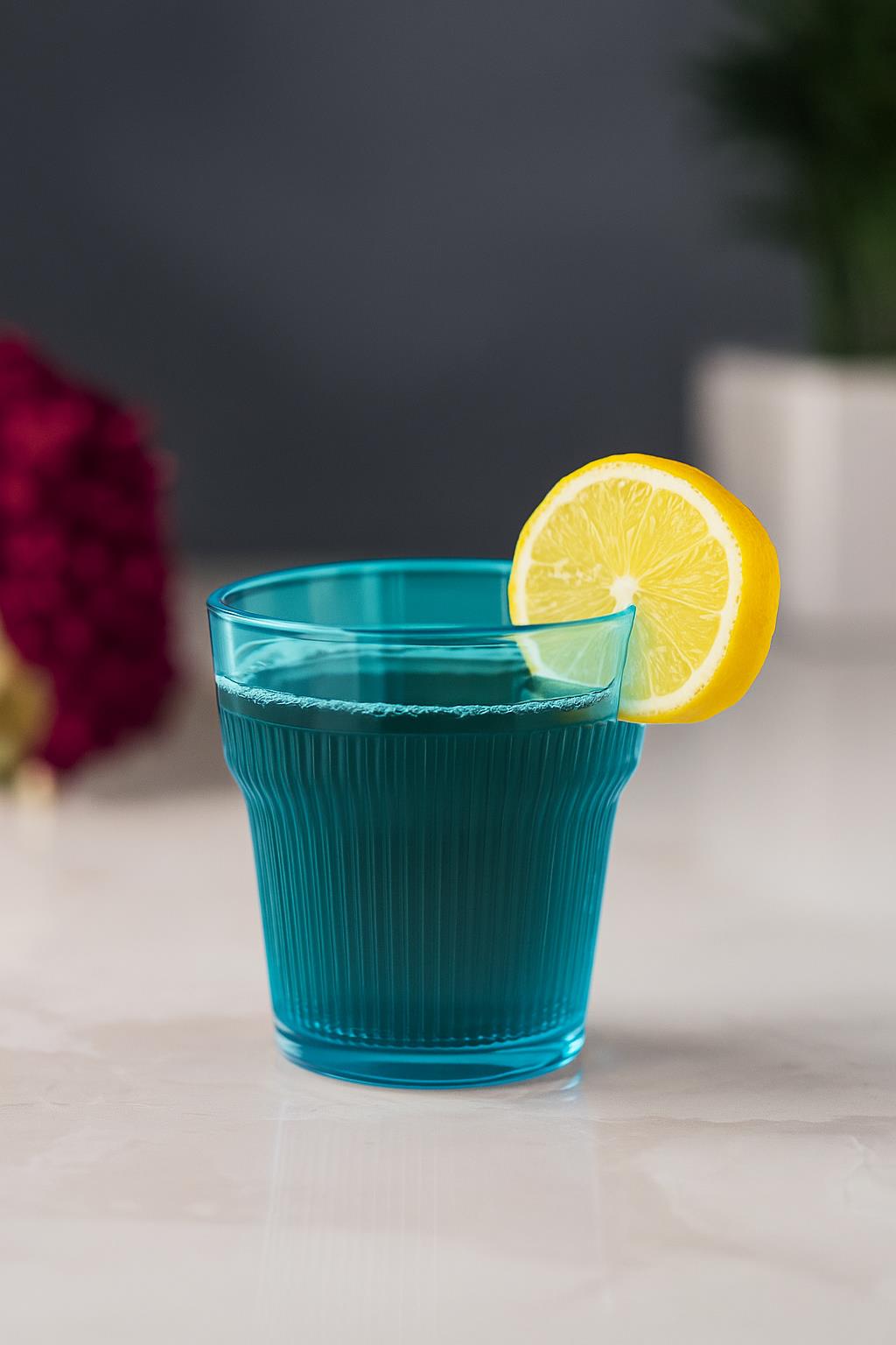 Akrilik Aquamarin 6'lı Kısa Bardak & Su Meşrubat Kahve Yanı Bardağı 300 ml ( Cam Değildir )