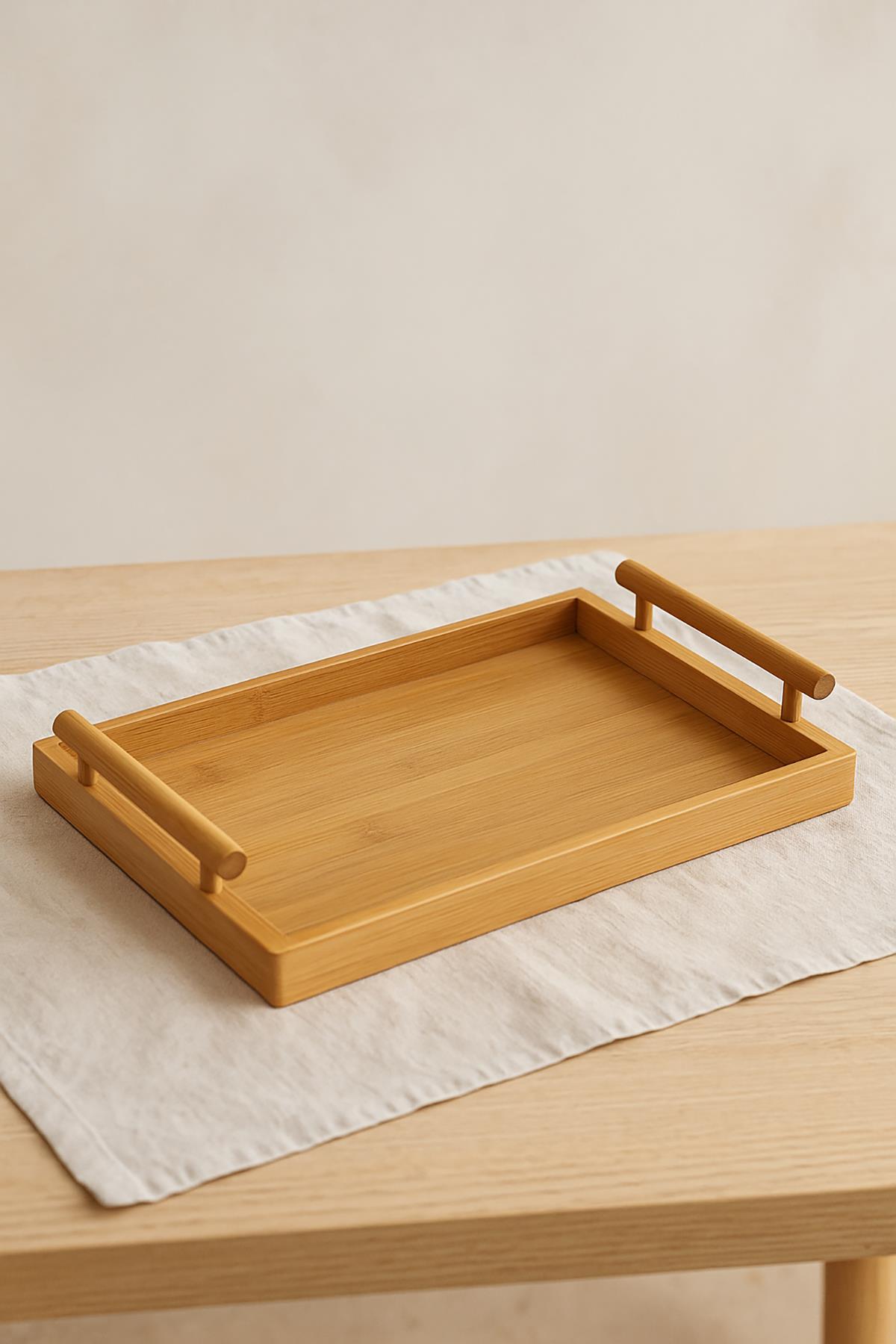 Küçük Bambu Dikdörtgen Servis Tepsisi 23,5×35 cm-ASM0572