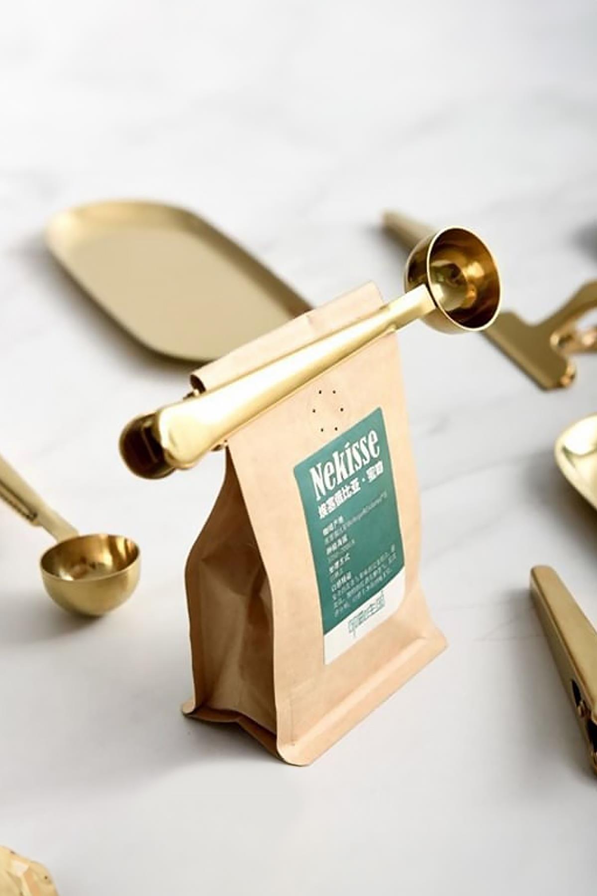 Gold Paslanmaz Çelik Mandallı Ölçü Kaşığı 15 ml