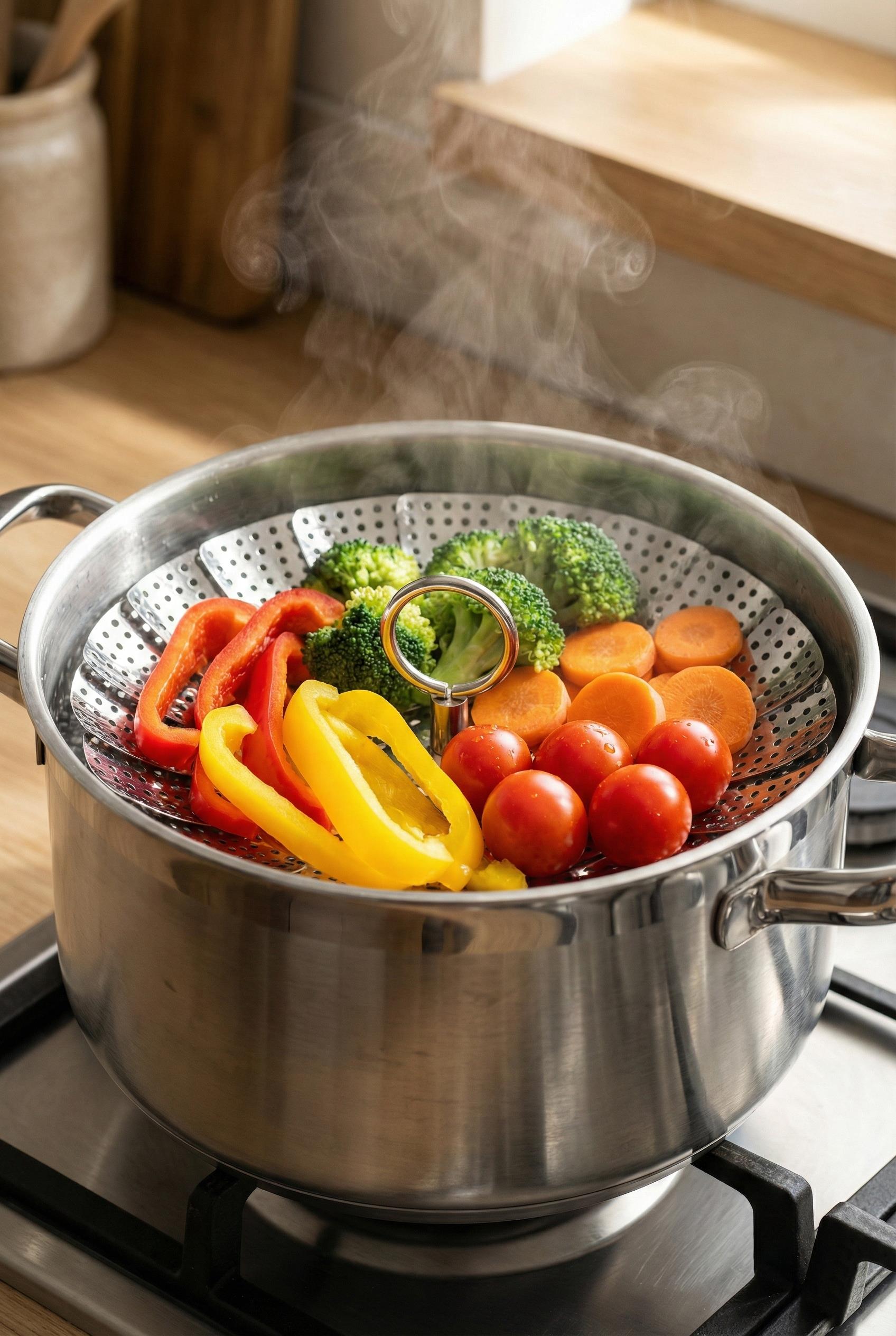 Paslanmaz Çelik Katlanabilir Buharda Pişirme Ve Haşlama Aparatı 27 cm