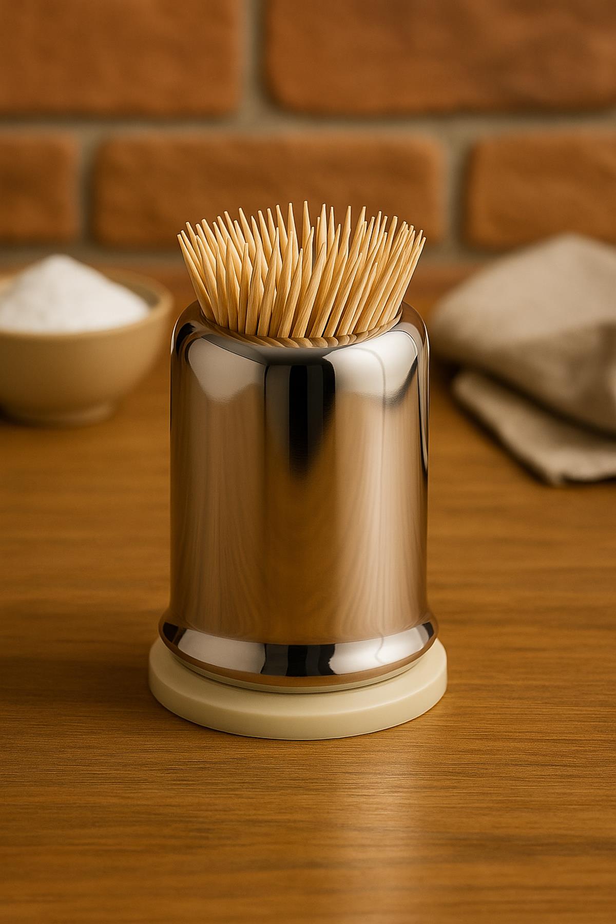 Paslanmaz Çelik Büyük Boy Kürdanlık 8 cm