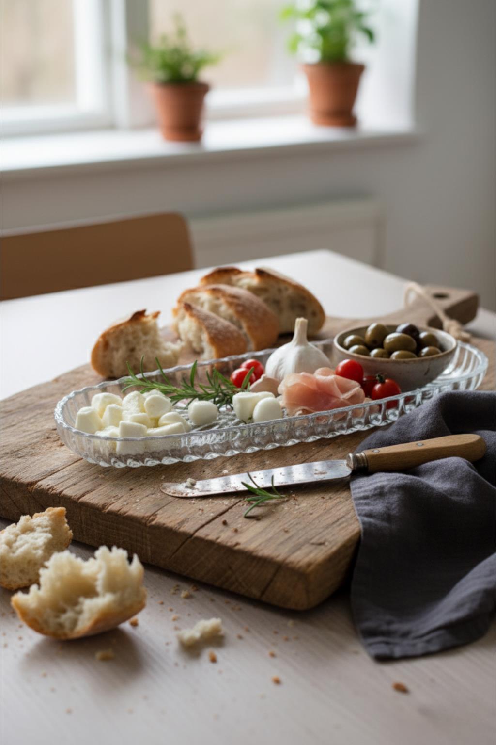 Cam Balık Sırtı Baton Sunum Tabağı 28 cm