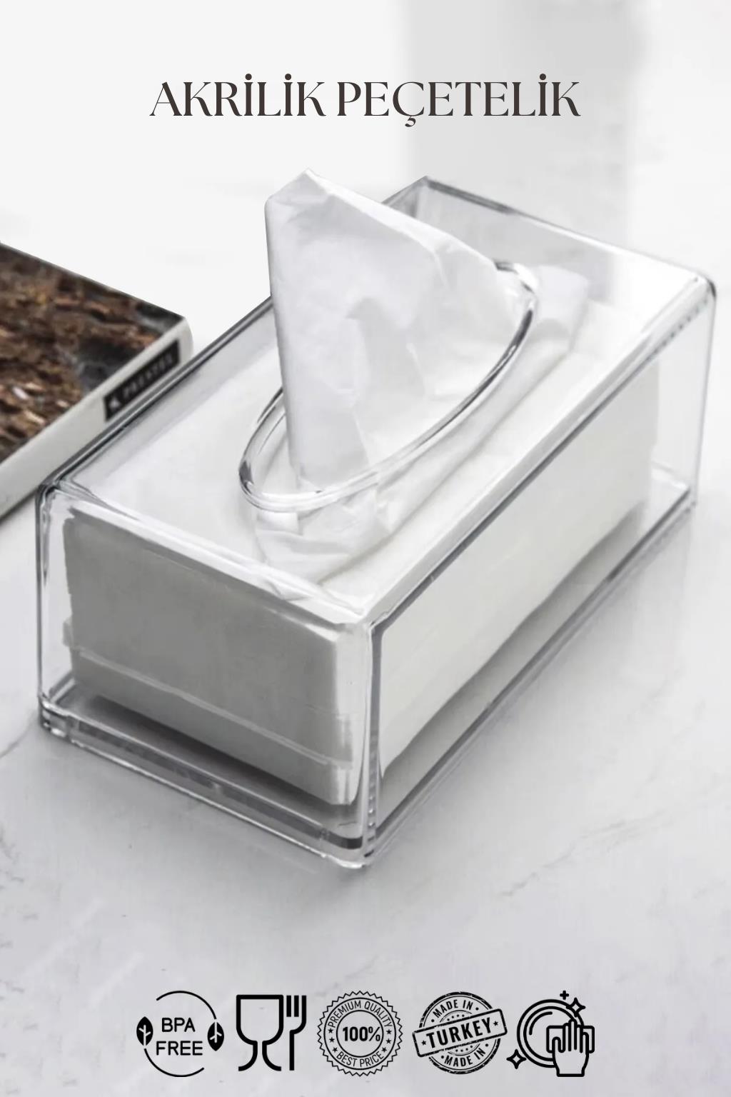 Şeffaf Akrilik Peçetelik 12,5x22 cm