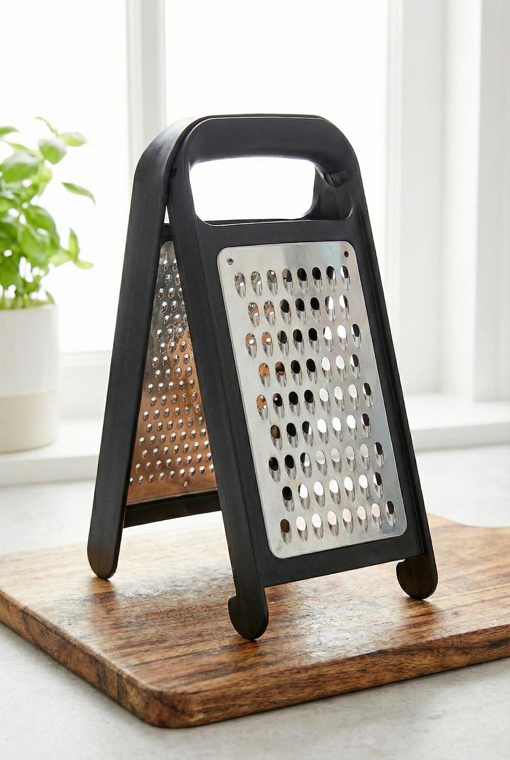 Siyah Renkli Katlanabilir Paslanmaz Çelik Rende