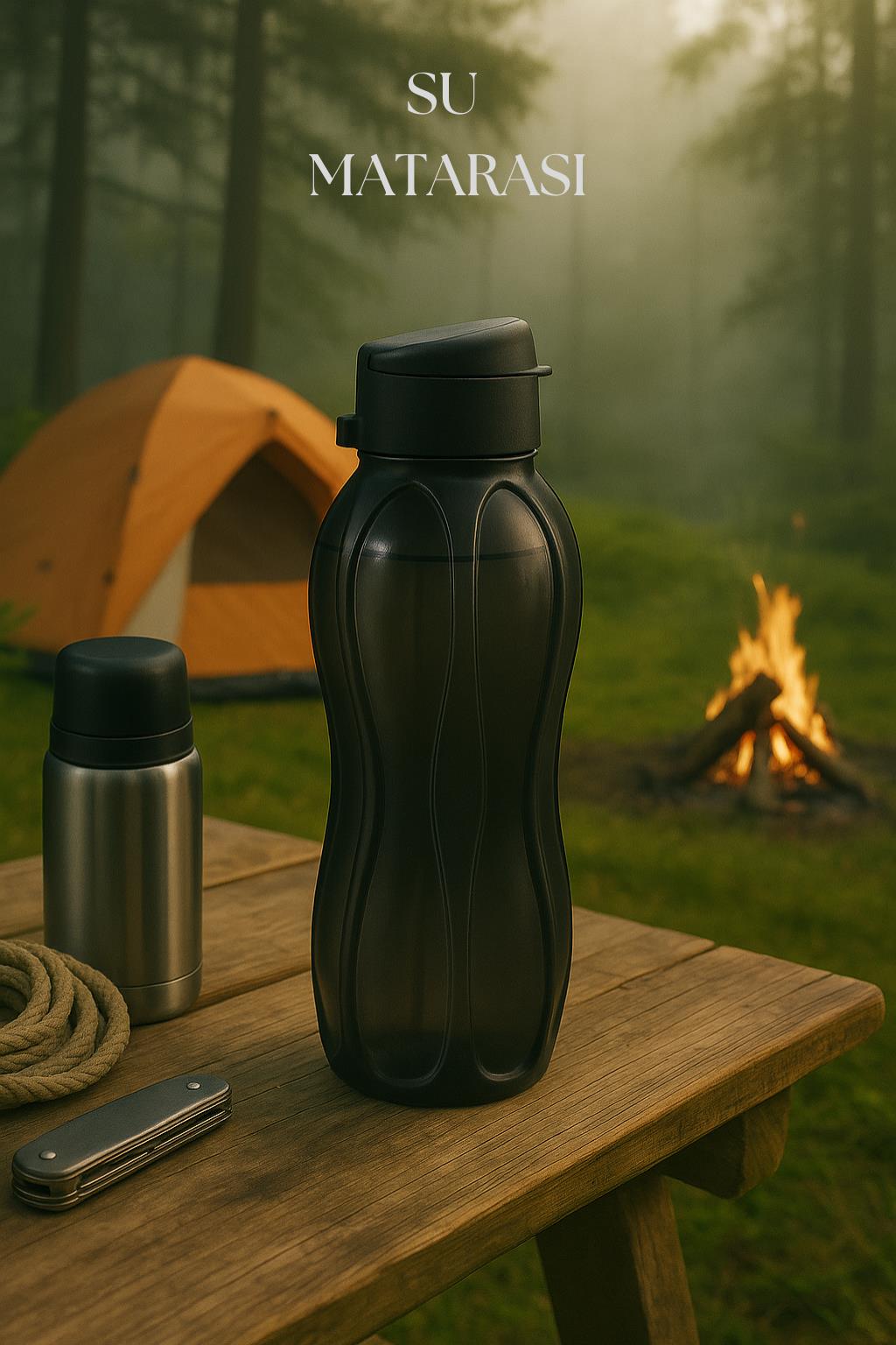 Suluk & Su Şişesi & Sporcu Matara Füme 1 lt