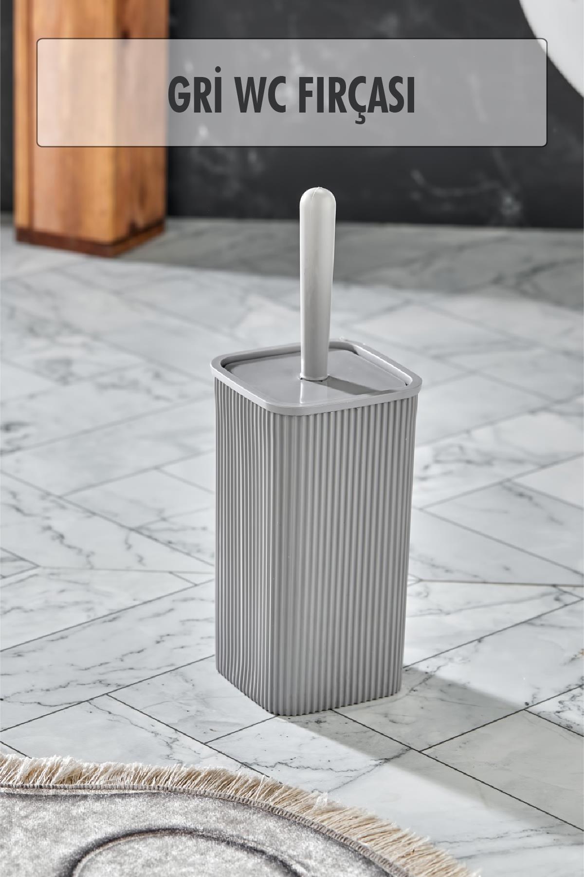 WC Fırçası & Tuvalet Fırçası Gri 2 Parça
