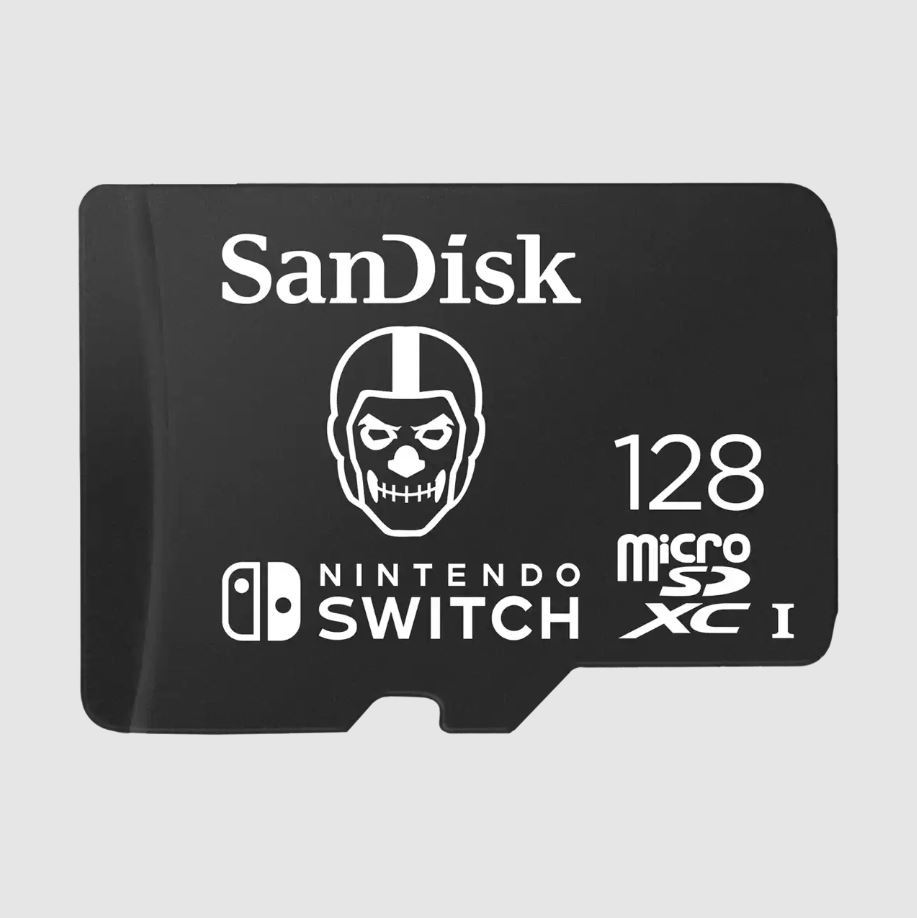 SANDISK 128GB Nintendo MicroSD UHS I Card Fortnite Edition Skull Trooper