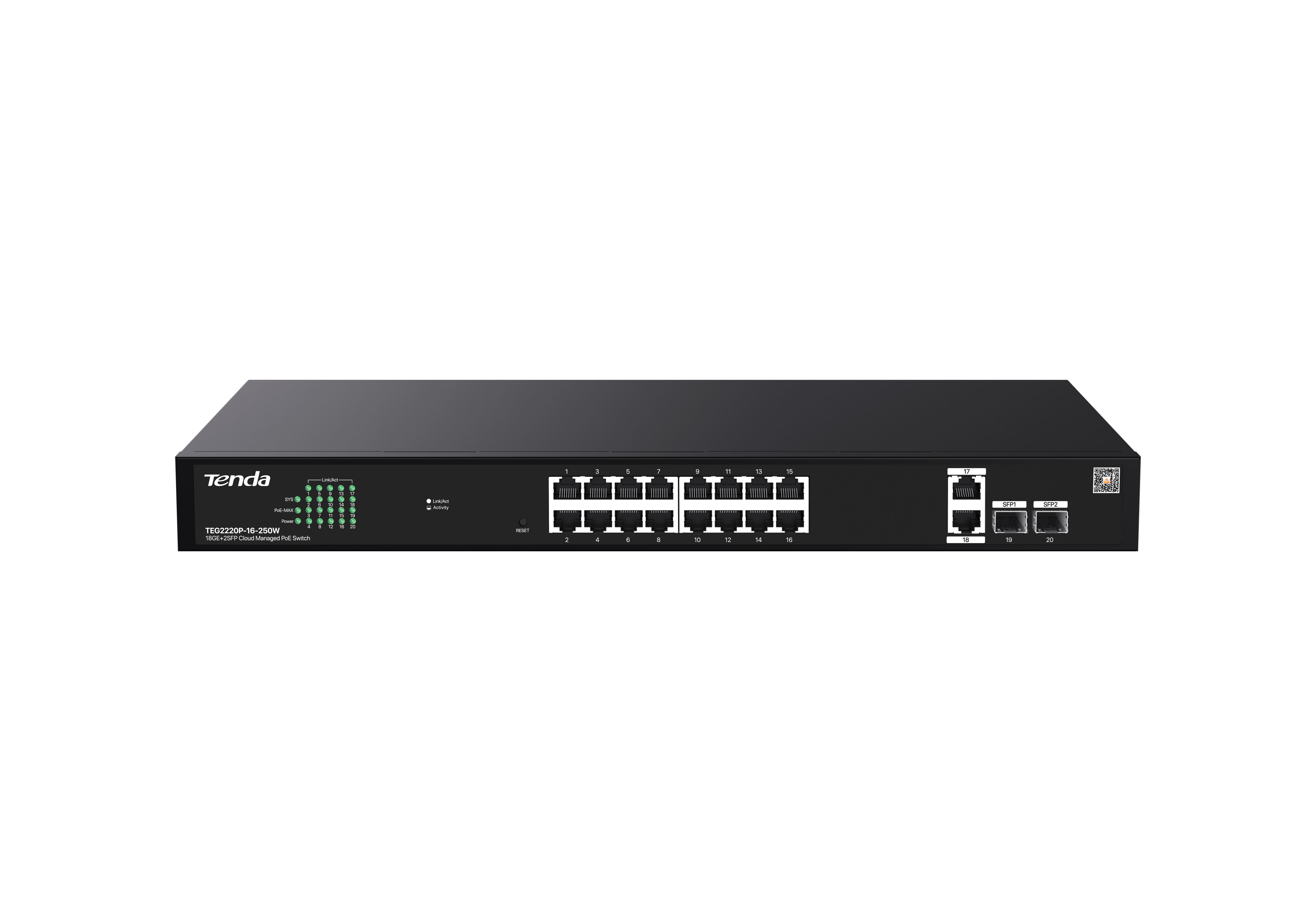 TENDA 18GE+2SFP Cloud Managed PoE Switch