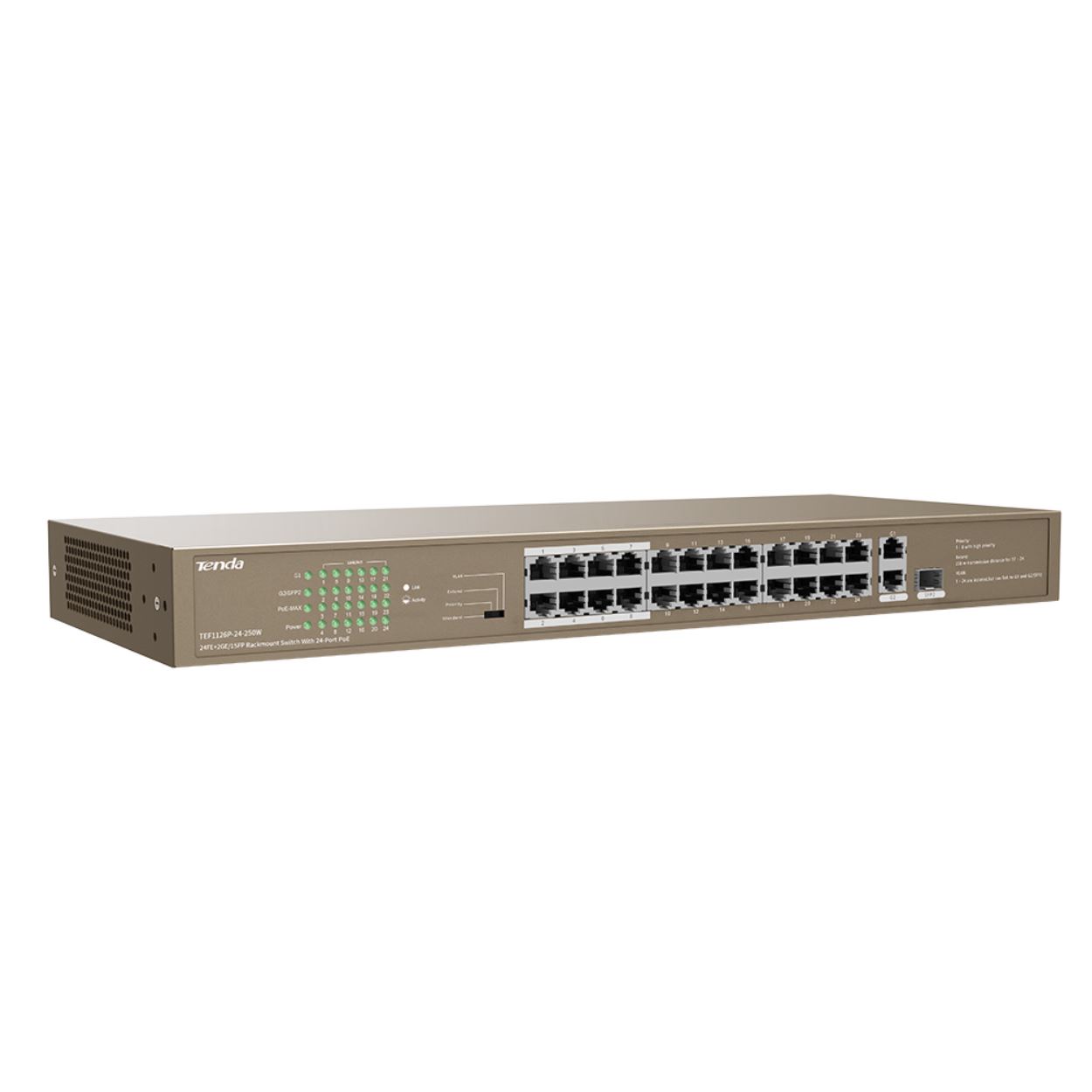 TENDA 250W 24 Port 10/100Mbps 24 Port PoE