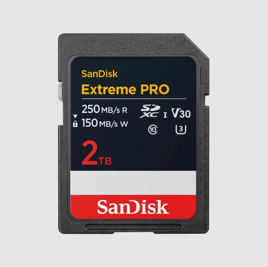 SANDISK 2TB Extreme PRO® SDXC™ UHS-I Card 250MB/s 150MB/s