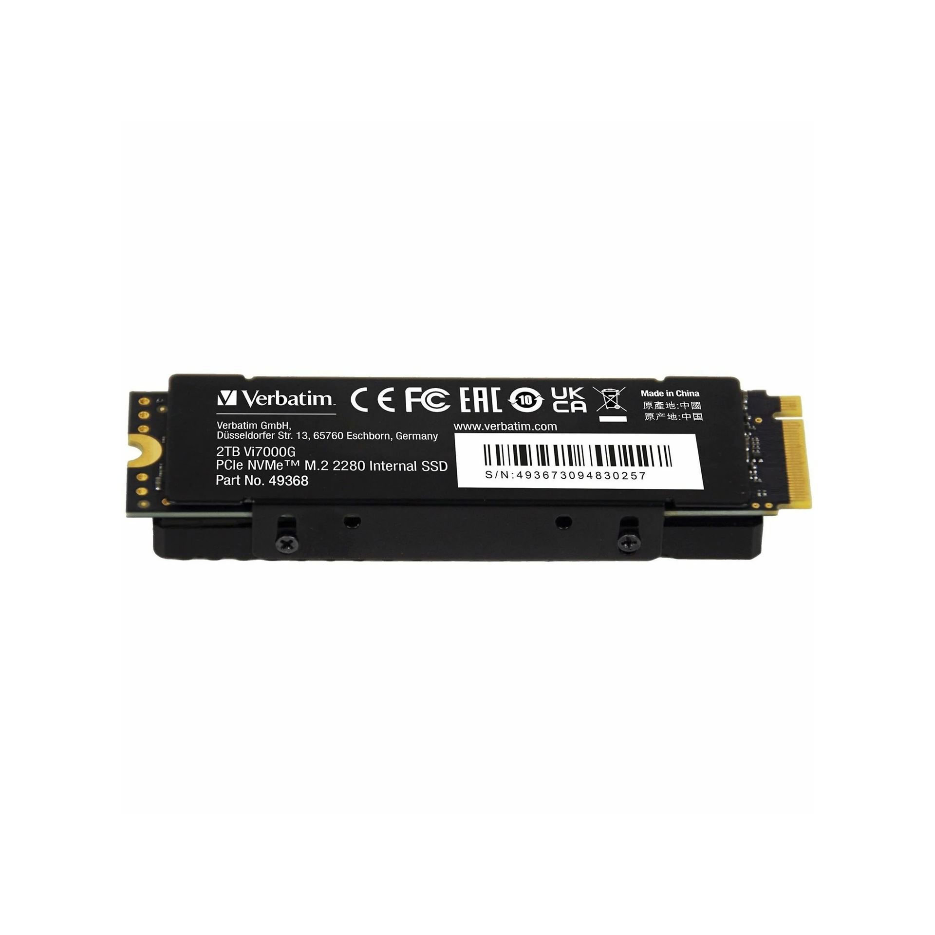 VERBATIM 2TB Vi7000G Internal PCIe NVMe M.2 GEN4 SSD 7400MB Okuma/6700MB Yazma