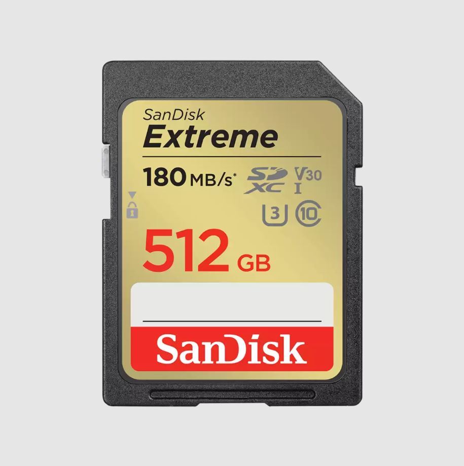 SANDISK 512GB Extreme Pro SD UHS I 180MB/s 30MB/s