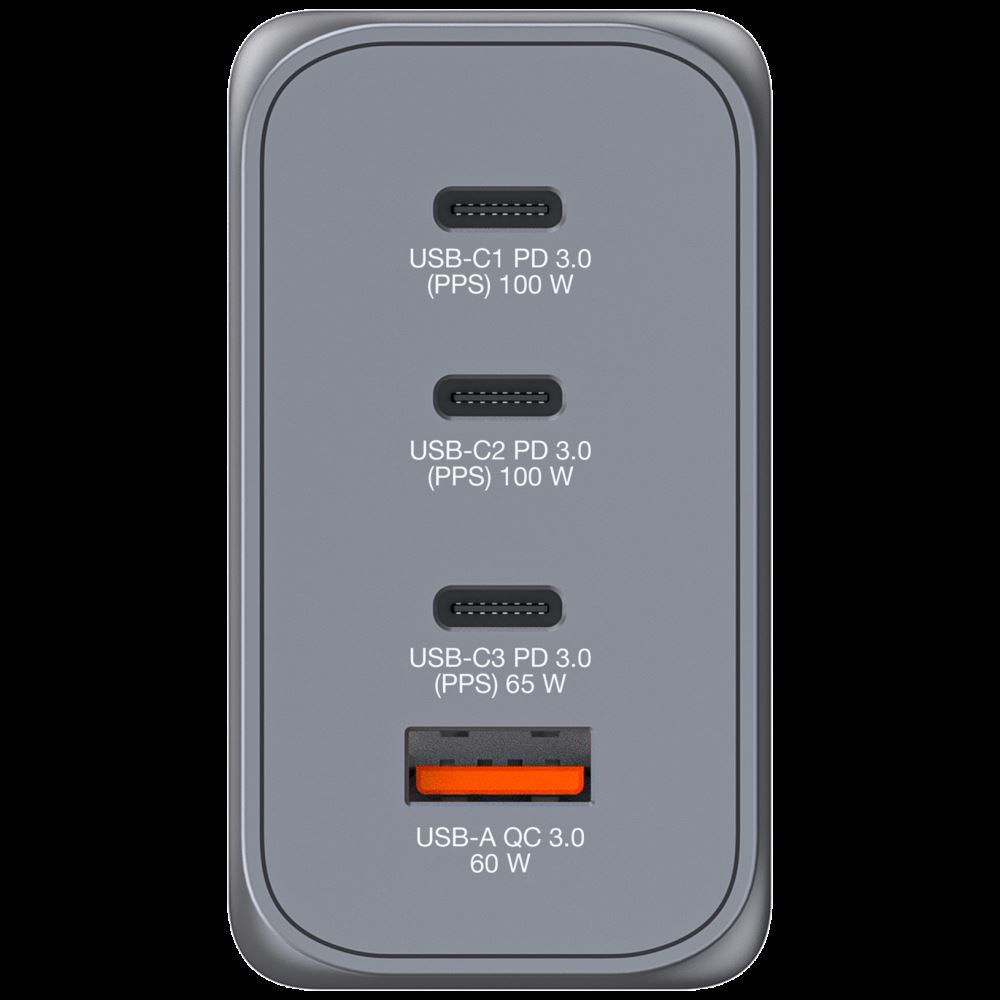 VERBATIM GNC-200 GaN Charger 200W 2xUSB-C PD 100W / 1 x USB-C PD 65W/ 1 x USB