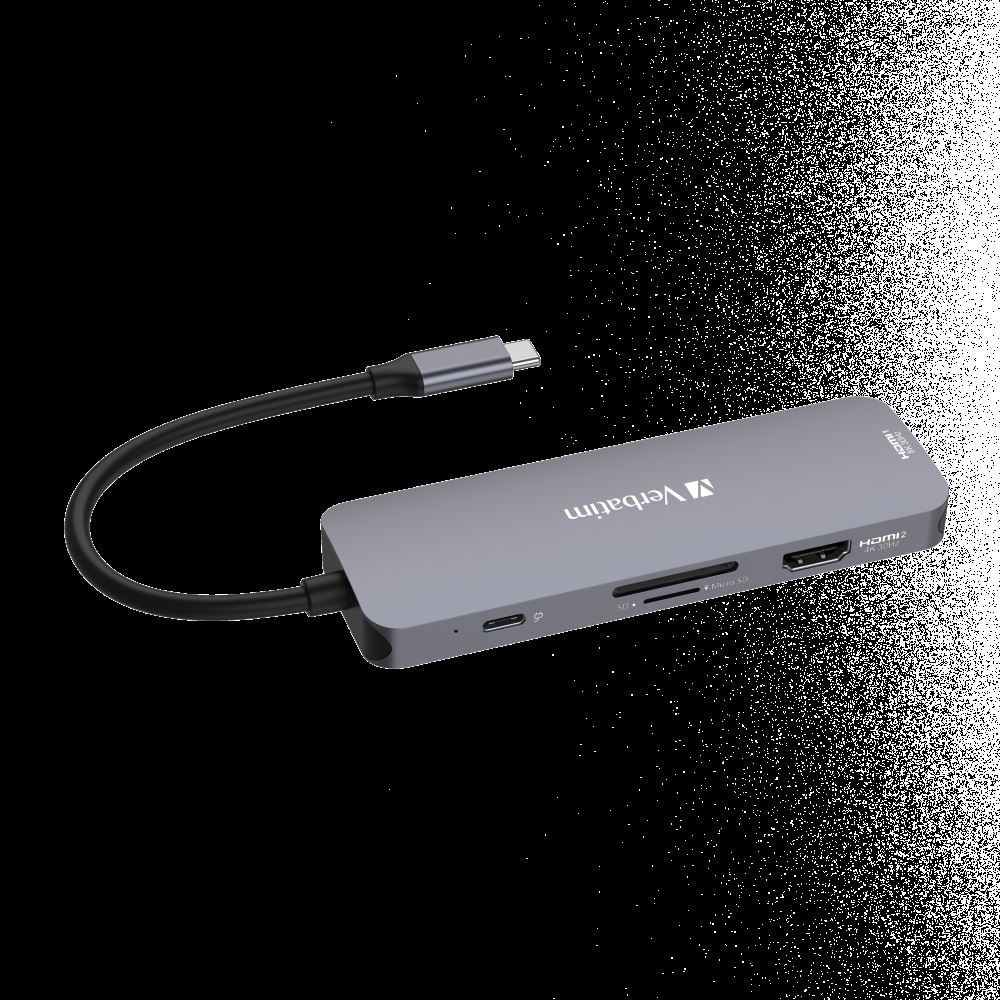 VERBATIM HUB USB-C Pro Multiport 8 Port 2 x HDMI 3xUSB-A 3.2xMicSDxUSB-C