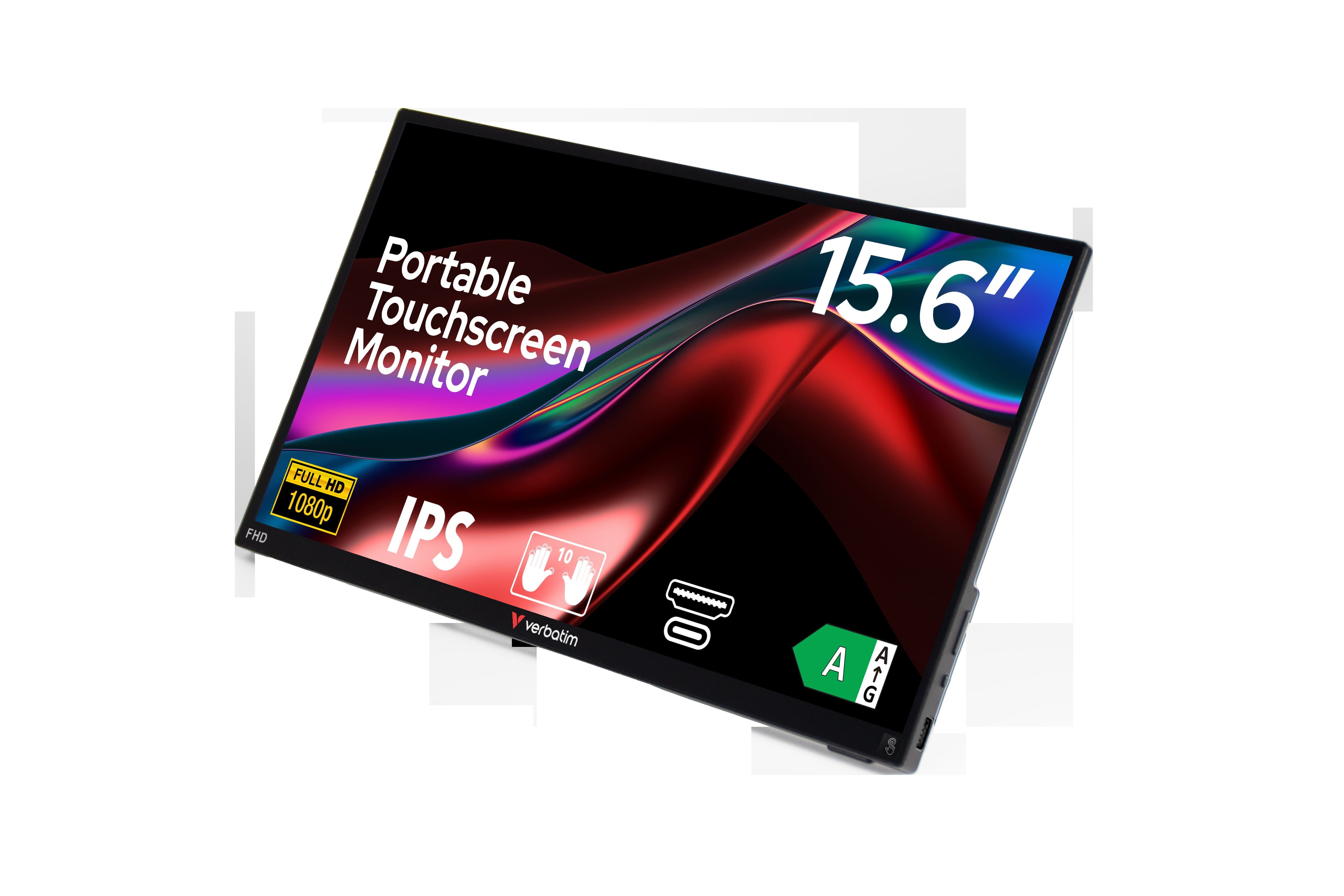VERBATIM PMT-15 Portable Touchscreen Monitor 15.6" Full HD 1080p Metal Housing