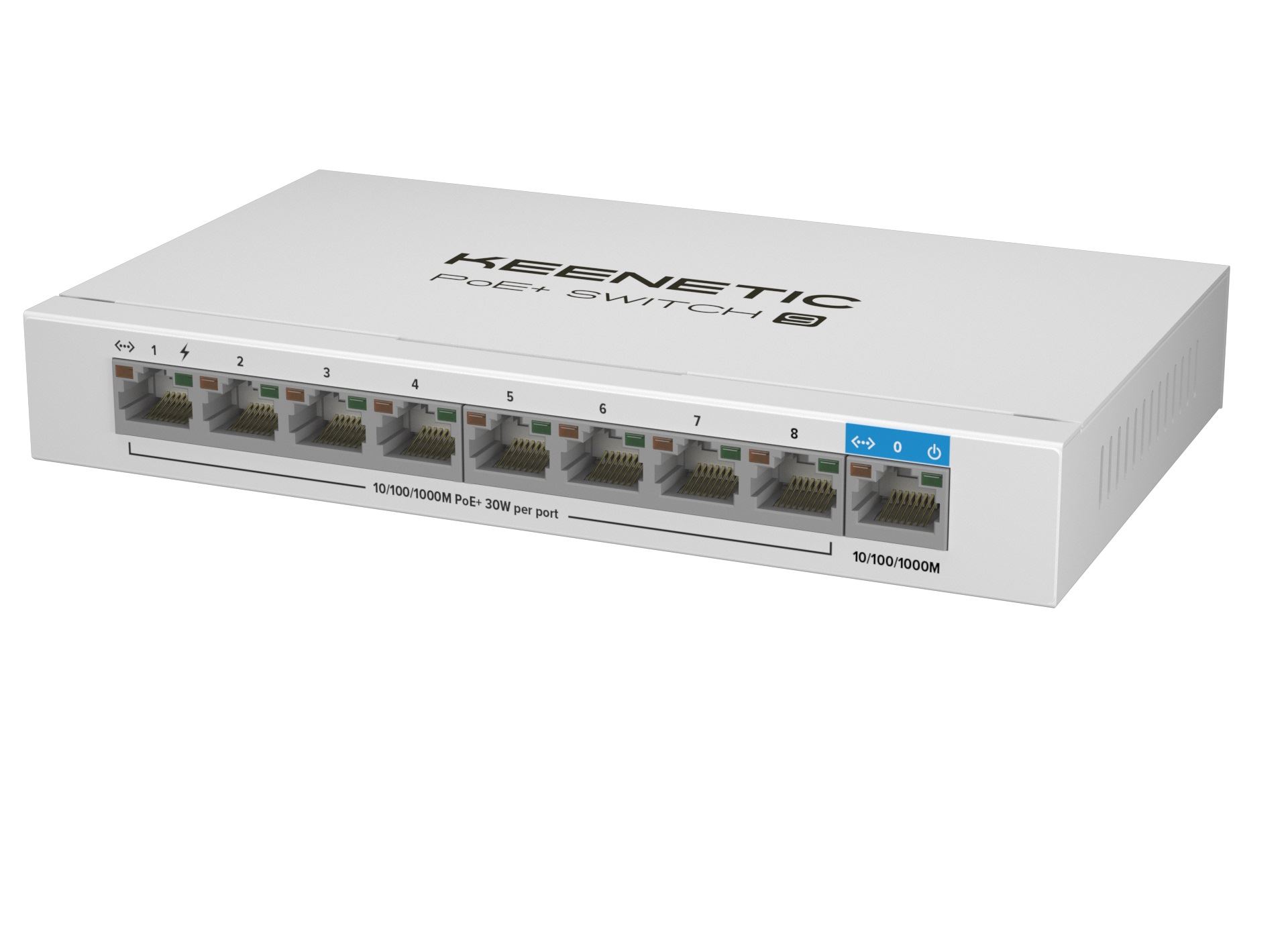 KEENETIC PoE+ Switch 9 1x1Gbit 8x1Gbit PoE+ Port IEEE 802.3af/at 120W