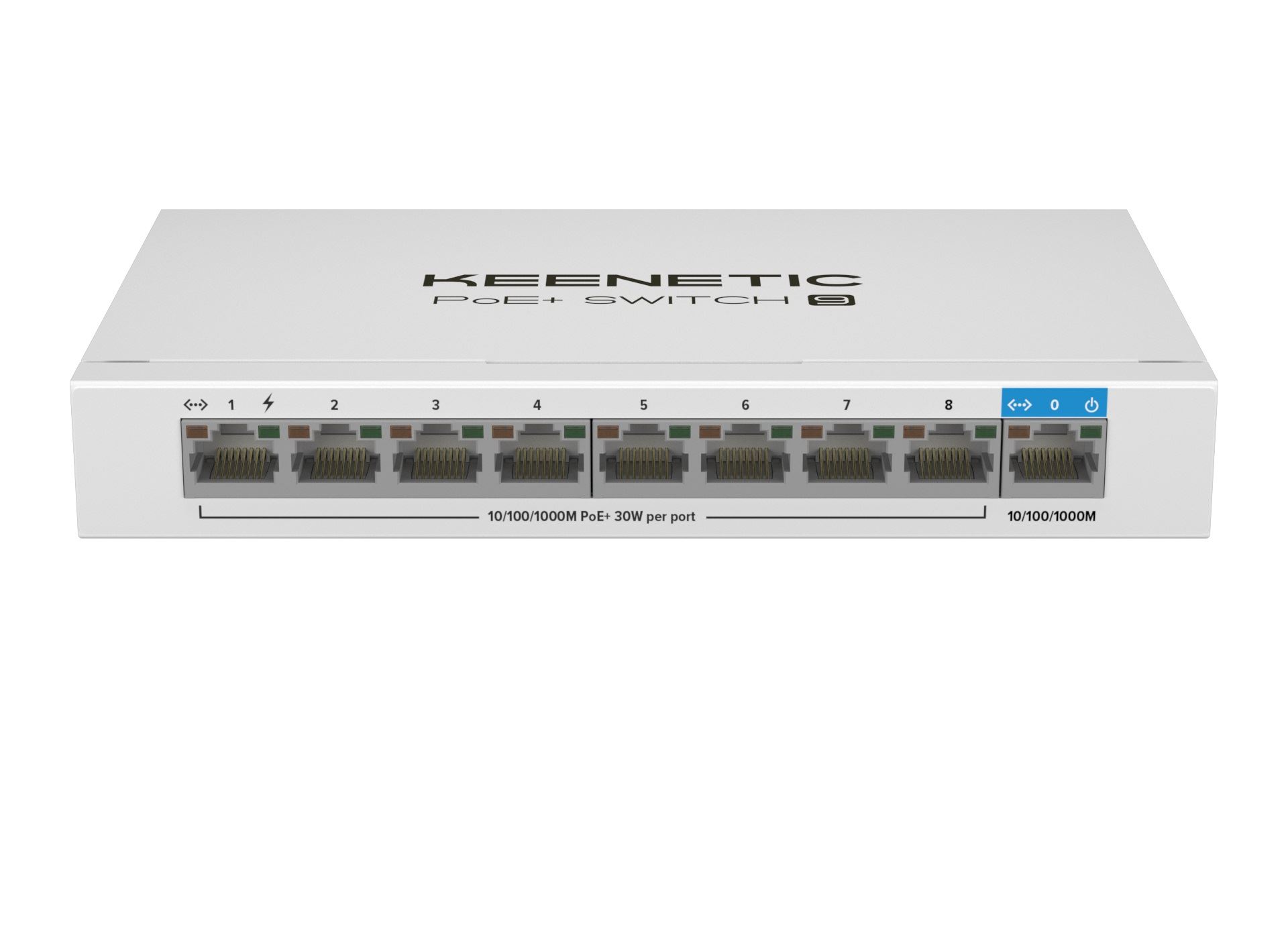 KEENETIC PoE+ Switch 9 1x1Gbit 8x1Gbit PoE+ Port IEEE 802.3af/at 120W