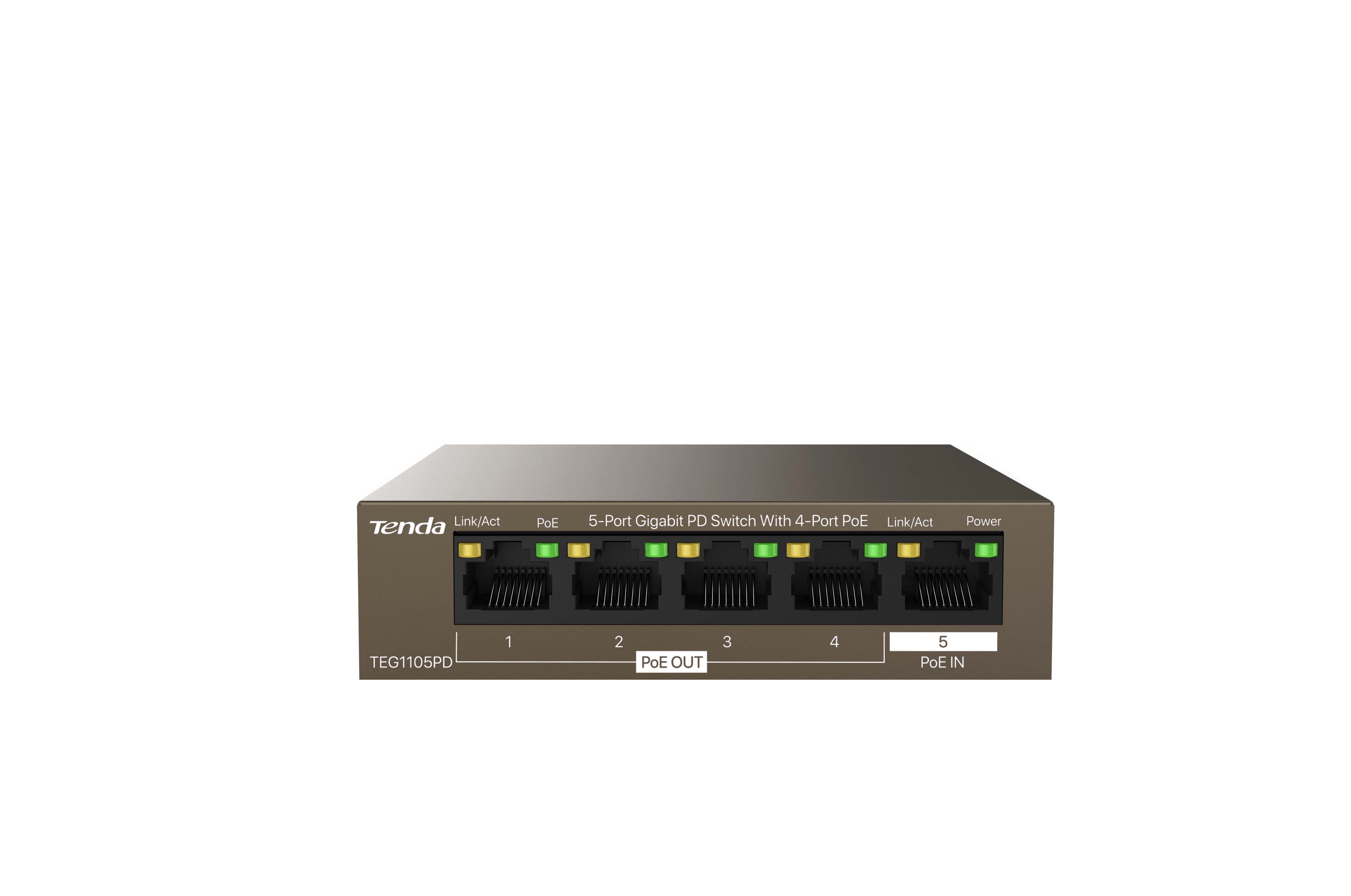 TENDA TEG1105PD 5-Port Gigabit PD Switch With 4-Port PoE