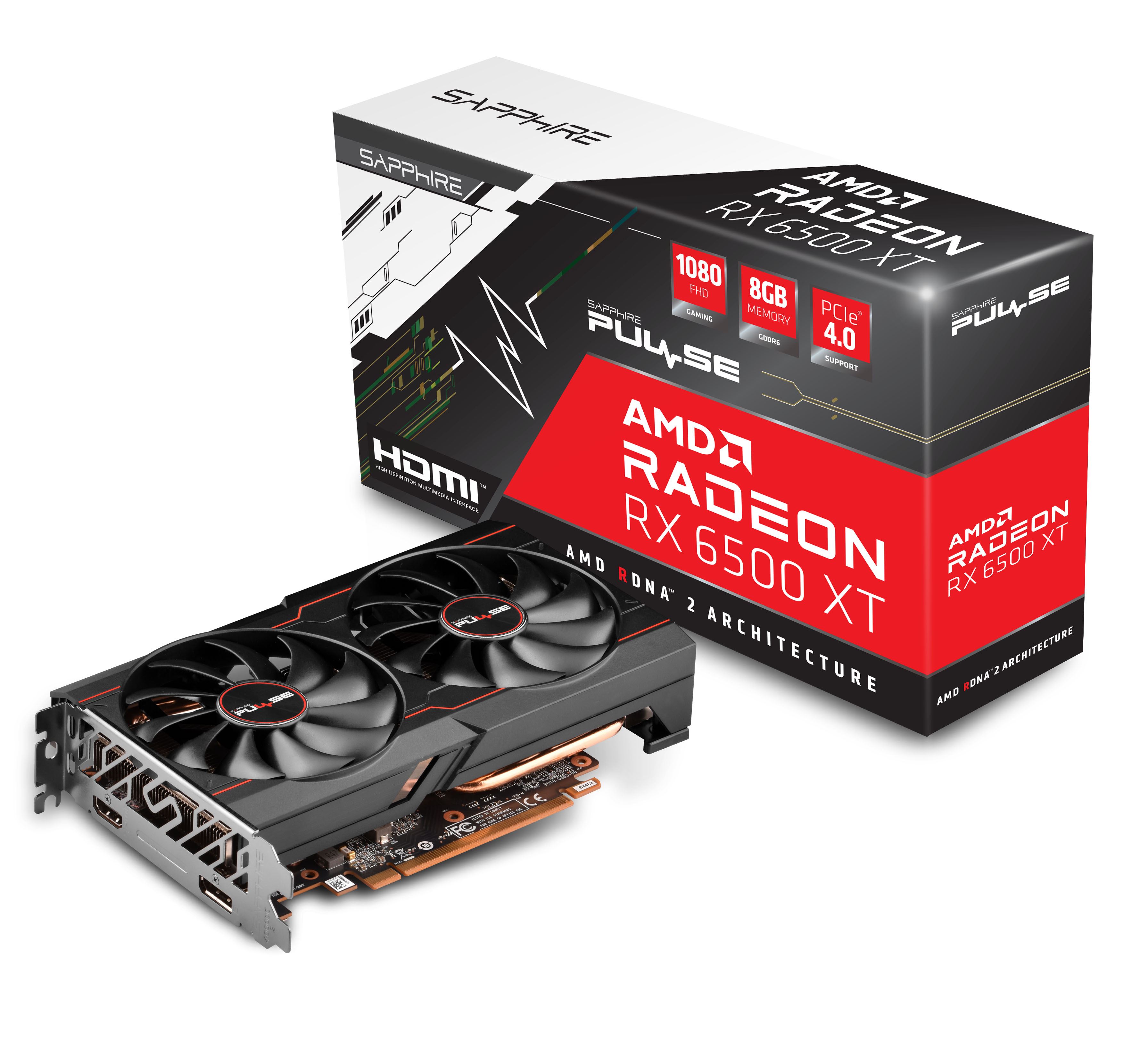 SAPPHIRE VGA PULSE AMD RX 6500XT GAMI OC 8GB GDDR