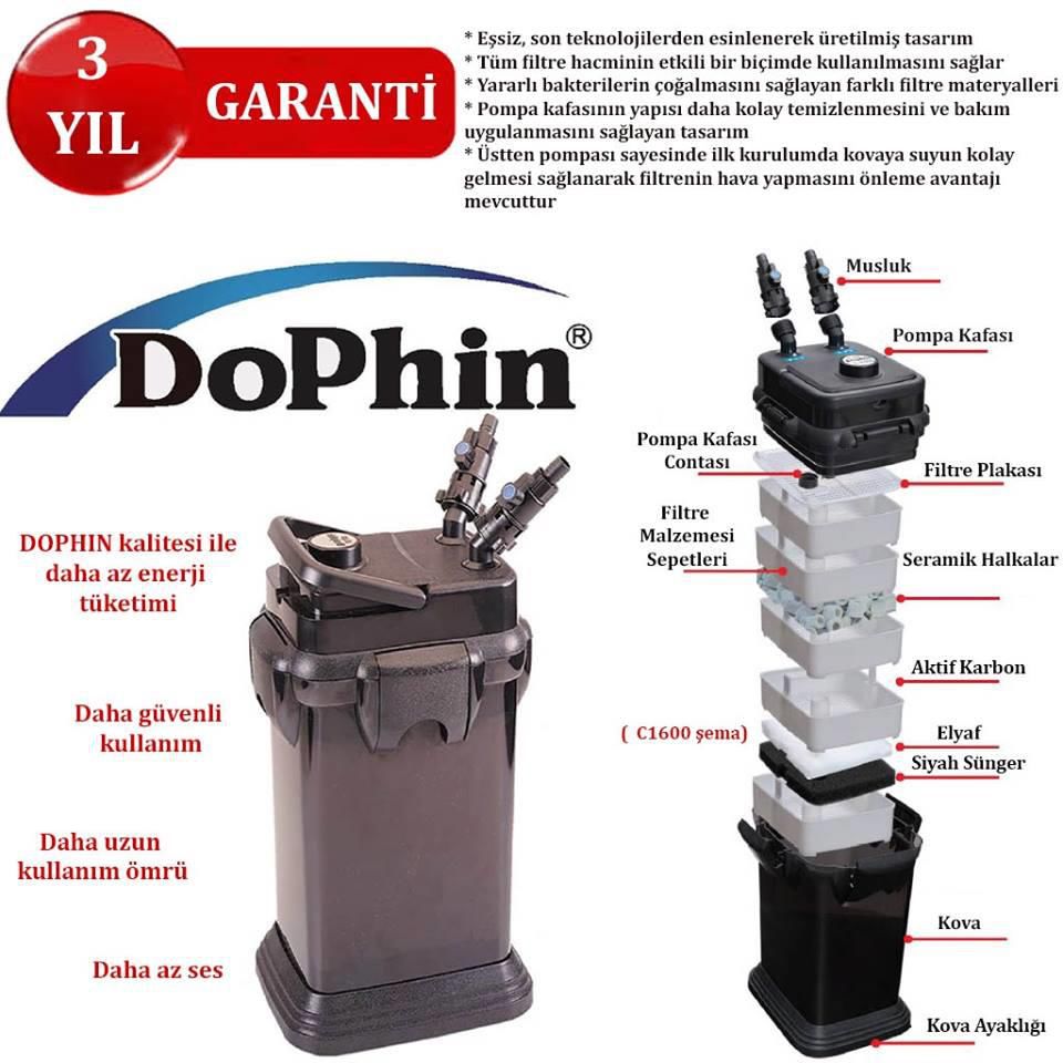 Dophin C-1600 Dış Filtre 2540L/H 27w Full Dolu