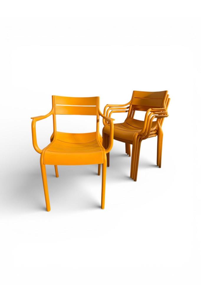 4 Adet Brixo Koltuk Bahçe, Balkon ve Cafe Sandalyesi Turuncu