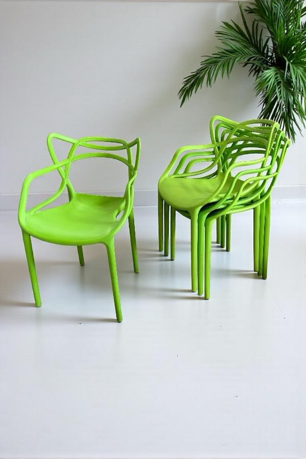 4 Adet Karmen Koltuk Bahçe, Balkon ve Cafe Sandalyesi Yeşil