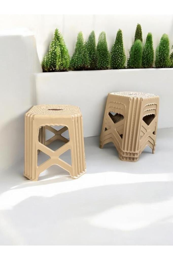 4 Adet Meram Küçük Boy Plastik Mutfak, Banyo, Balkon ve Bahçe Taburesi