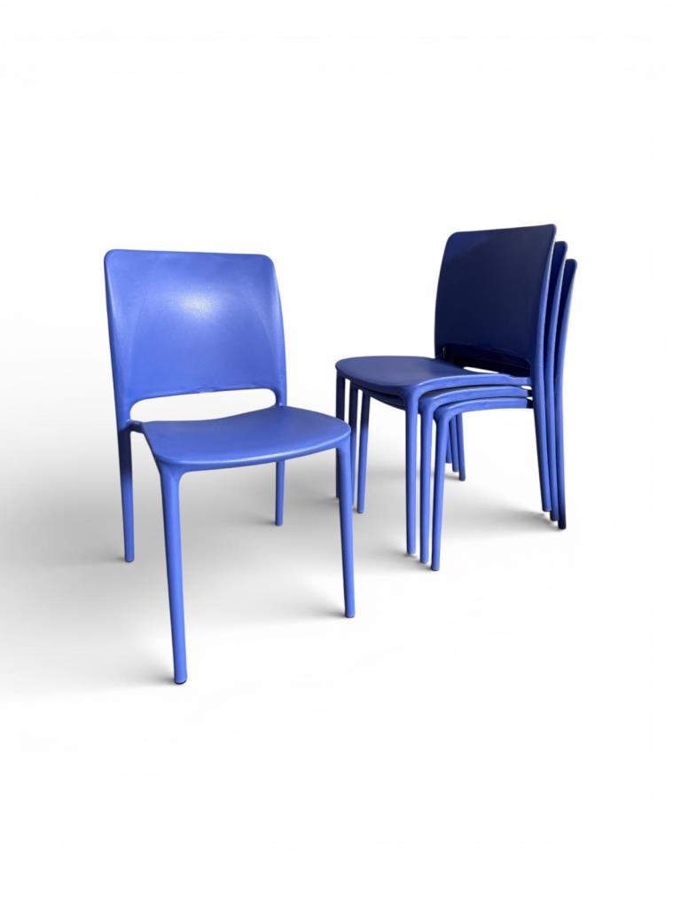 4 Adet Miami Kolsuz Sandalye Bahçe, Balkon ve Cafe Sandalyesi Mavi