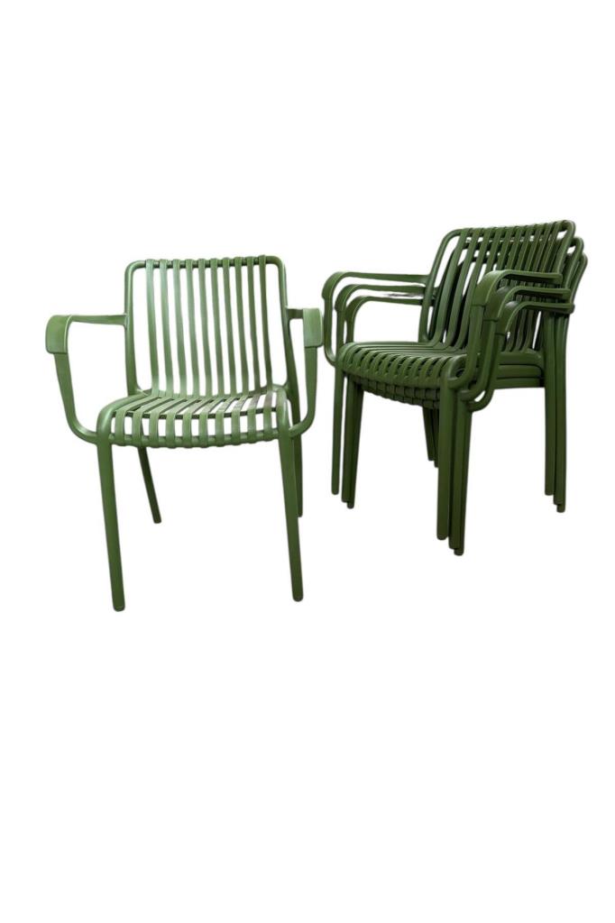 4 Adet Nero Koltuk Bahçe, Balkon ve Cafe Sandalyesi Yeşil