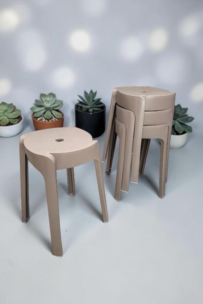 4 Adet Premium Özel Üretim Plastik Tabure Kapiçino