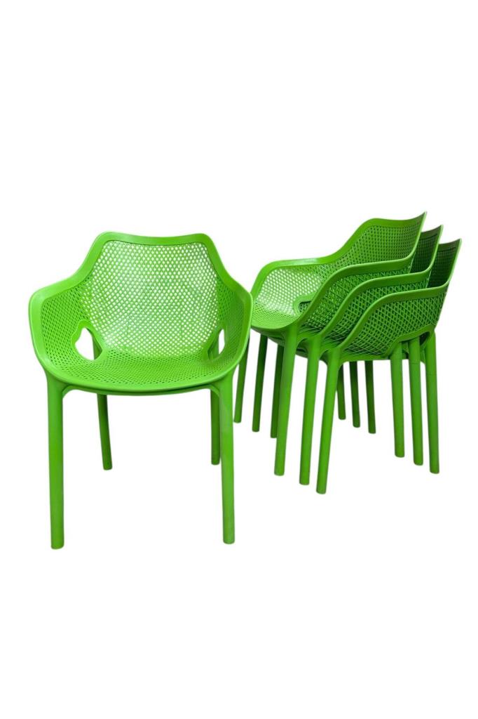 4 Adet Royal Koltuk Bahçe, Balkon ve Cafe Sandalyesi Yeşil