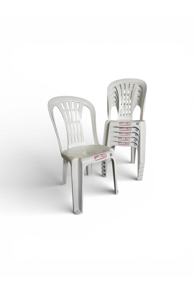 6 Adet Birinci Sınıf Ege Kolsuz Sandalye Beyaz