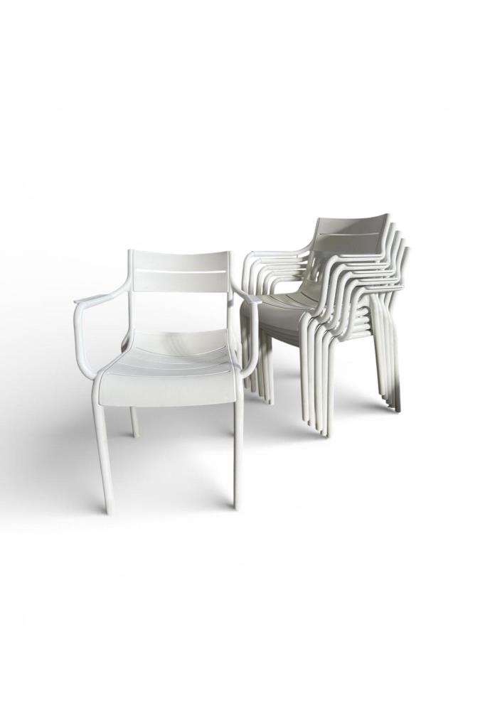 6 Adet Brixo Koltuk Bahçe, Balkon ve Cafe Sandalyesi Beyaz