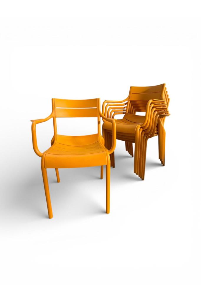 6 Adet Brixo Koltuk Bahçe, Balkon ve Cafe Sandalyesi Turuncu