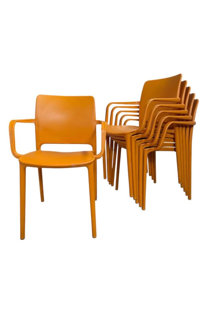 6 Adet Miami Koltuk Bahçe, Balkon ve Cafe Sandalyesi Turuncu