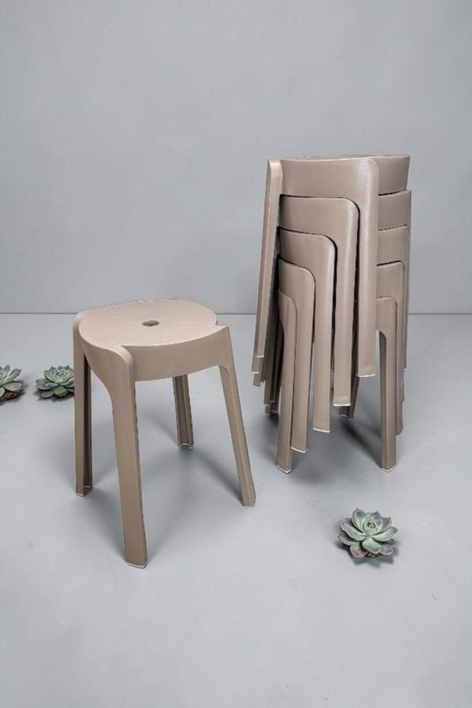 6 Adet Premium Özel Üretim Plastik Tabure Kapiçino