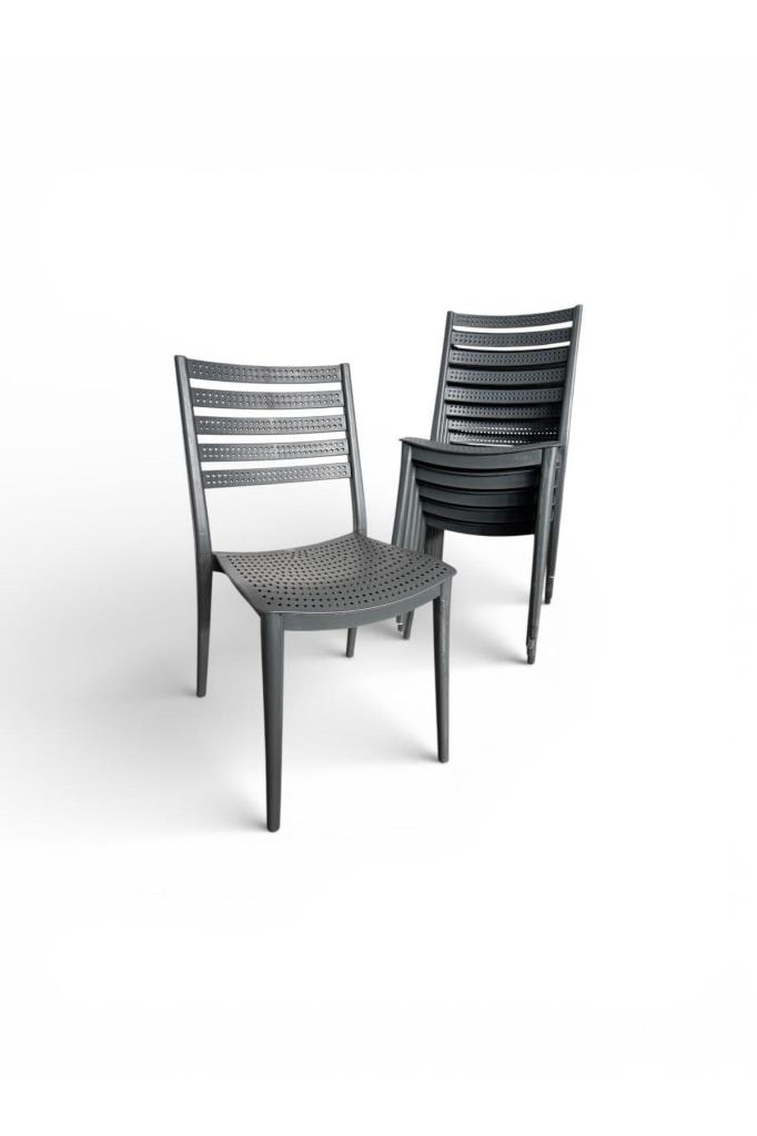 6 Adet Zara Kolsuz Sandalye Bahçe, Balkon ve Cafe Sandalyesi Antrasit