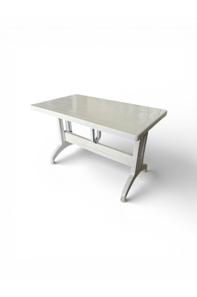 80x140 Plastik Katlanır Bahçe Balkon Masası Kırık Beyaz