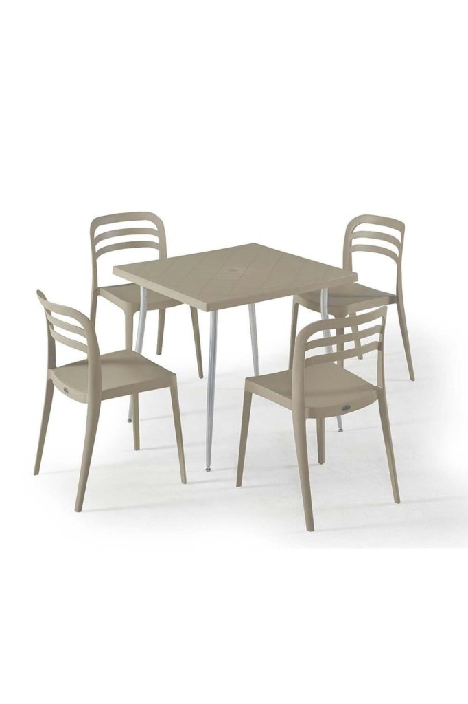 80x80 Aspen Kare Masa Takımı Bahçe, Balkon ve Cafe Masa Takımı Kapiçino