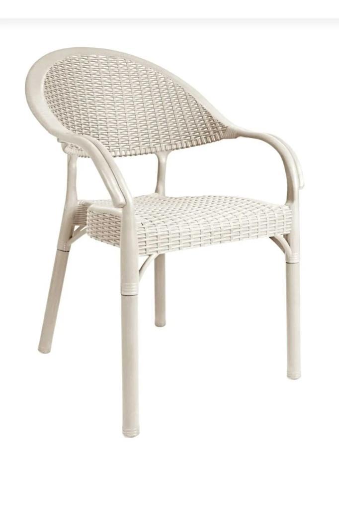 Bambu Rattan Kollu Sandalye Koltuk Kapiçino