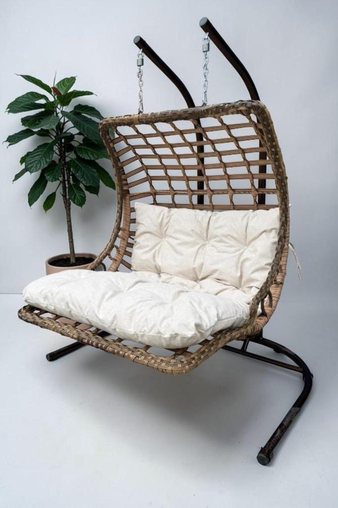 Bodrum Double Bahçe ve Balkon Salıncağı Çift Kişilik Kahve