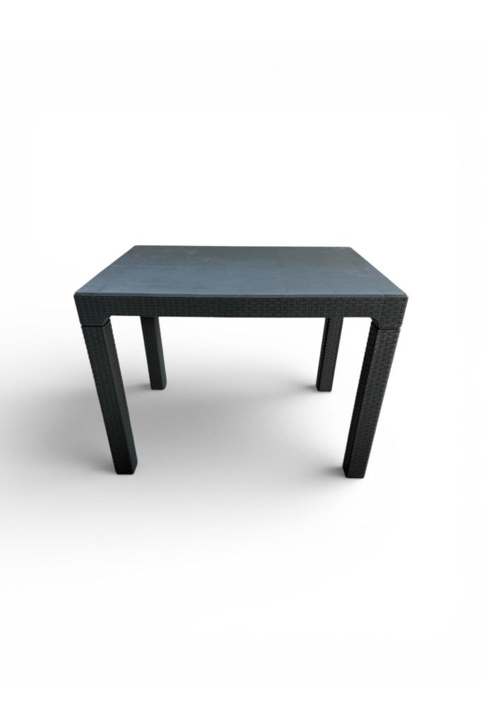 Camsız 70x100 cm Rattan Bahçe Balkon Masası Antrasit