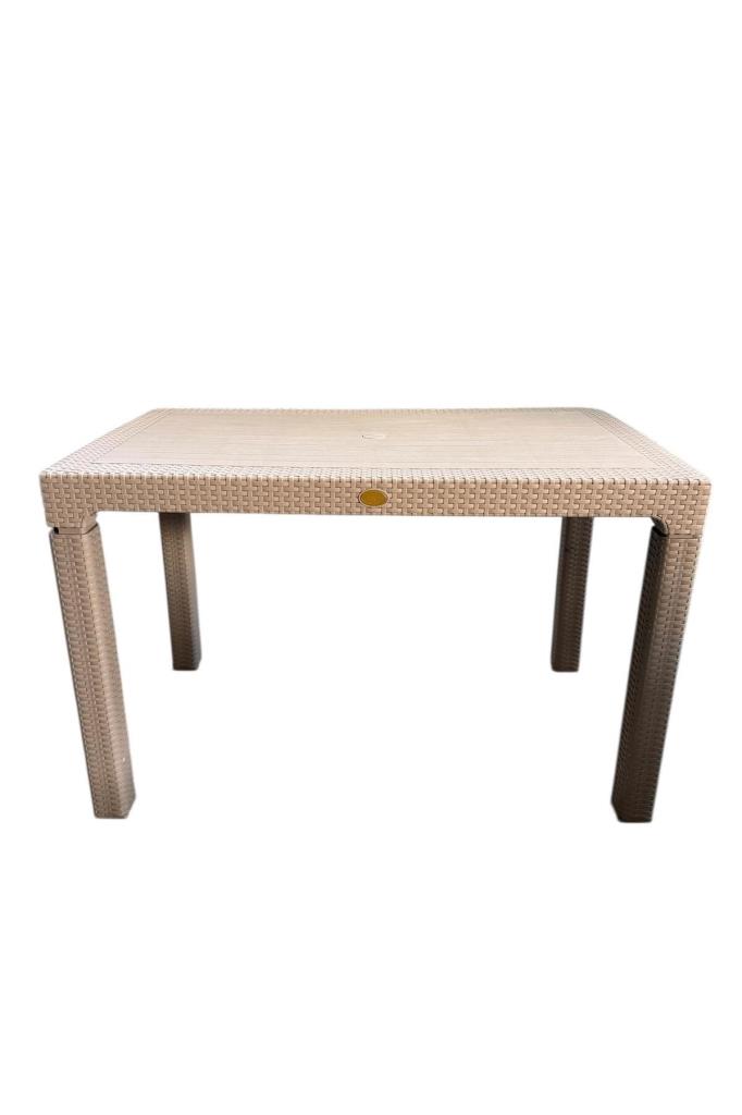 Camsız 70x120 cm Rattan Bahçe Balkon Masası Kapiçino